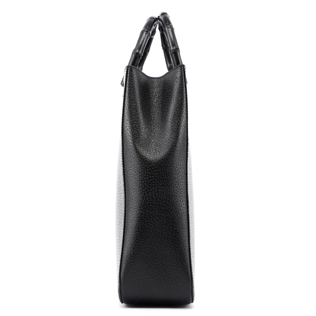Black Bamboo Tote Red Int