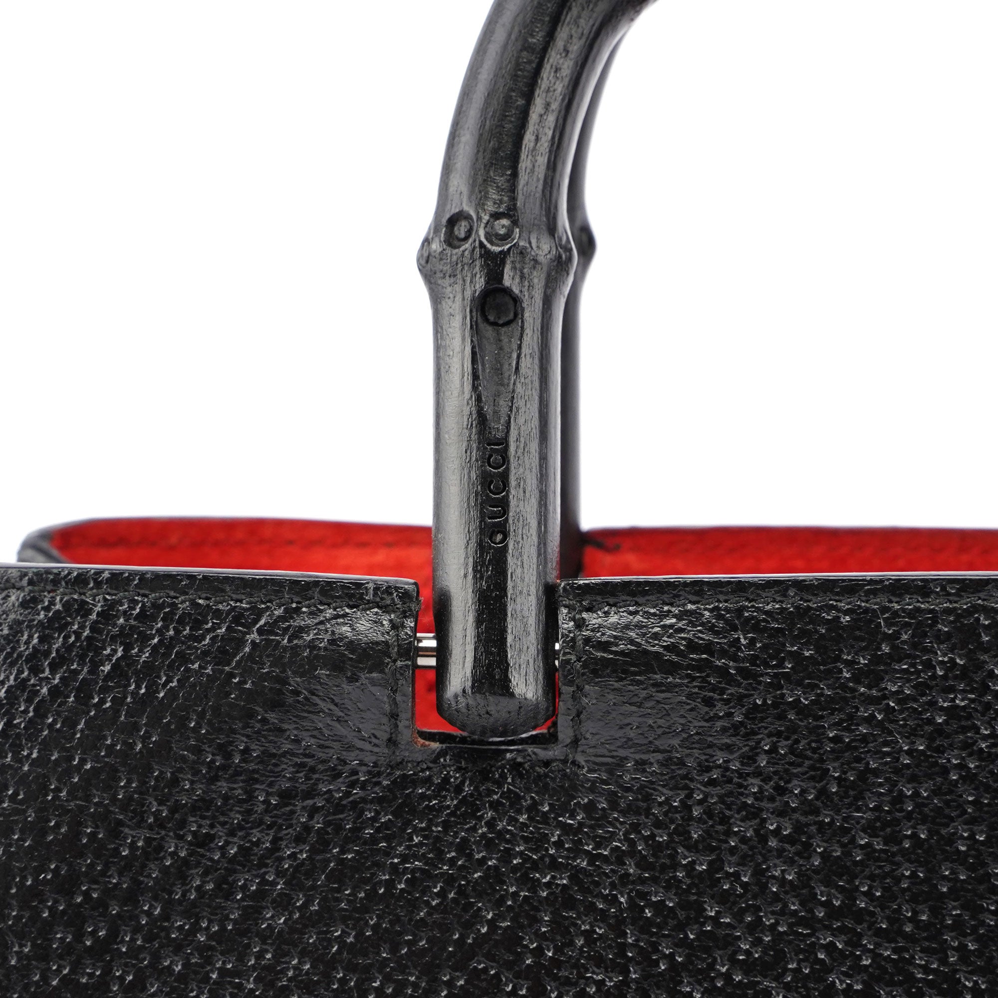 Black Bamboo Tote Red Int