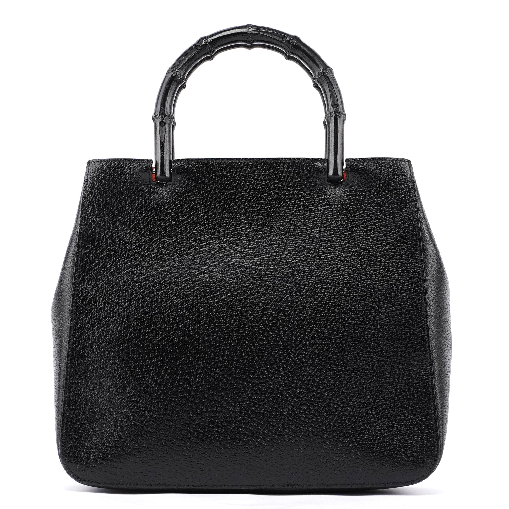 Black Bamboo Tote Red Int
