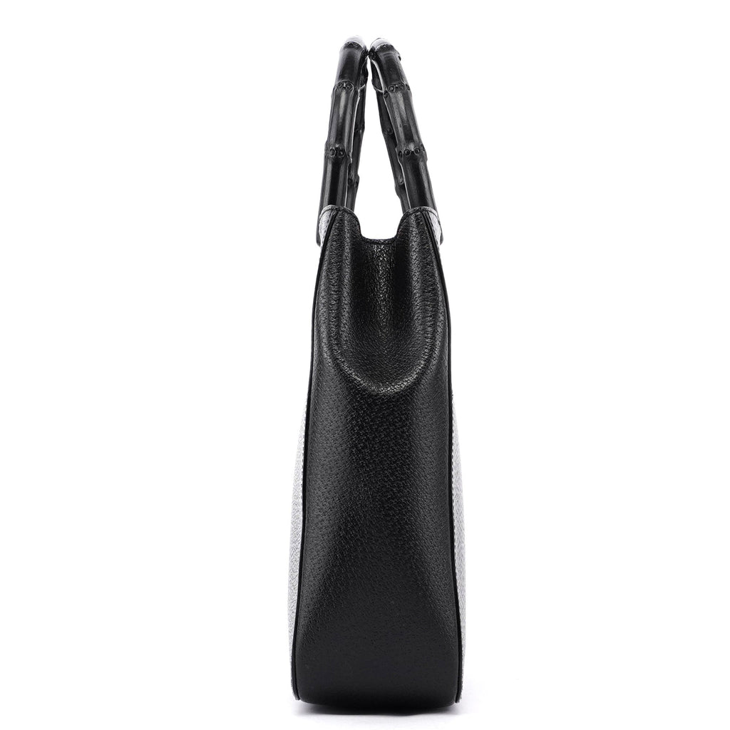 Black Bamboo Tote Red Int