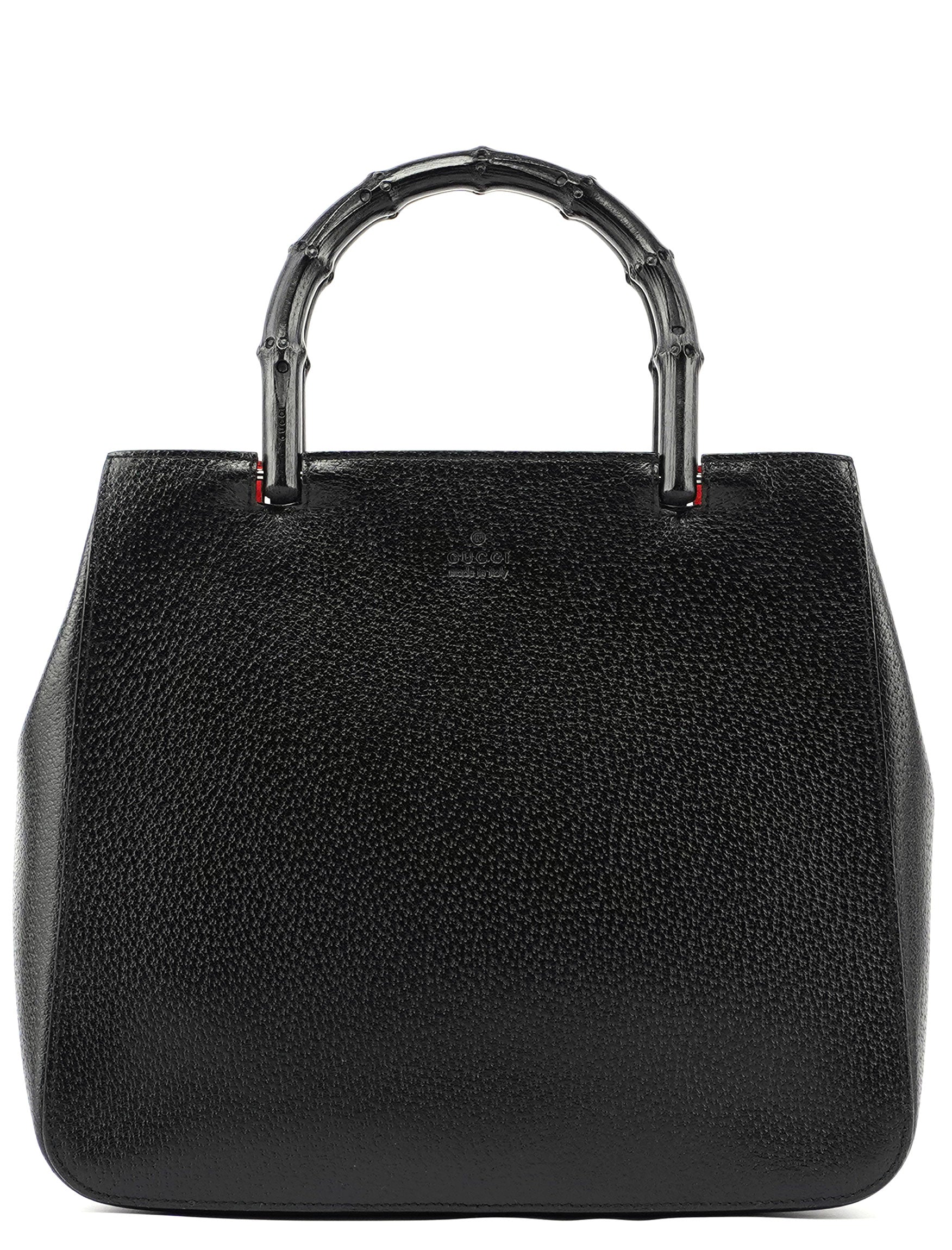 Black Bamboo Tote Red Int