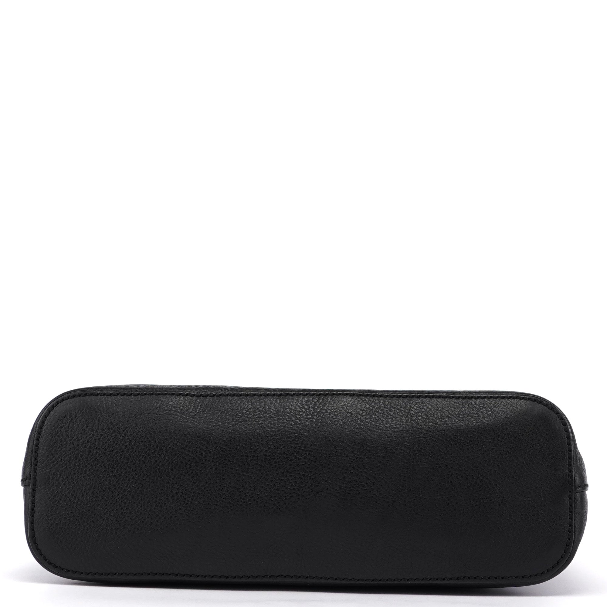Black Buffalo Leather Hobo Shoulder Bag