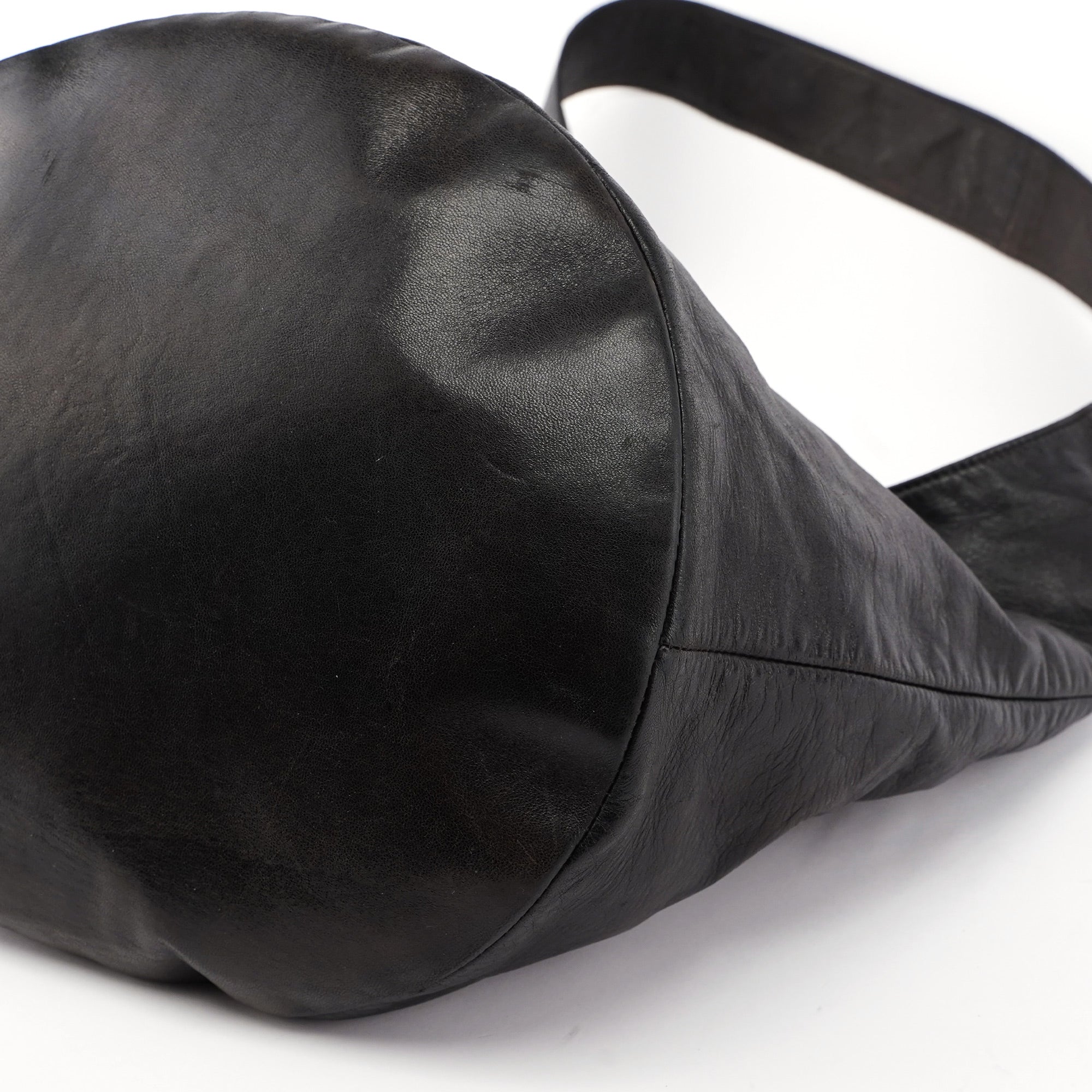 Black Calfskin Bamboo 2-Way Bag
