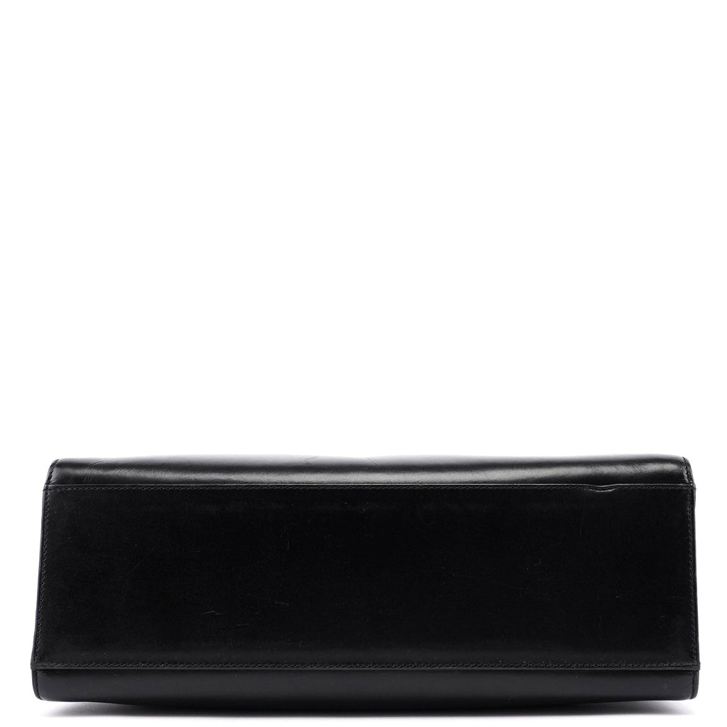 Black Calfskin Bamboo 2-Way Tote