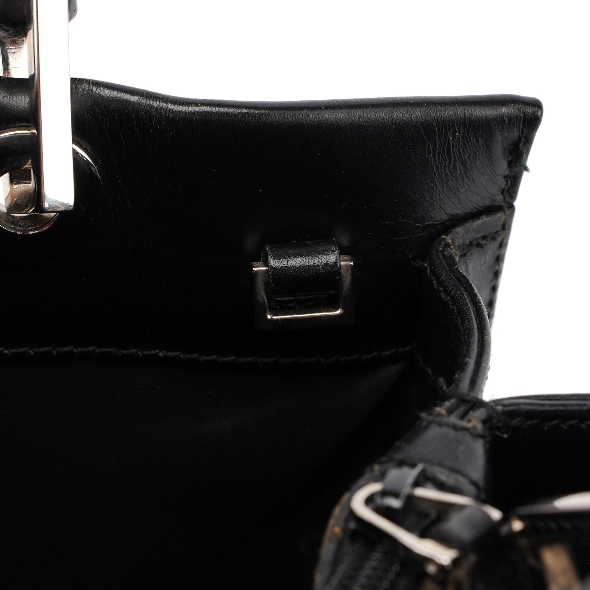 Black Calfskin Bamboo 2-Way Tote