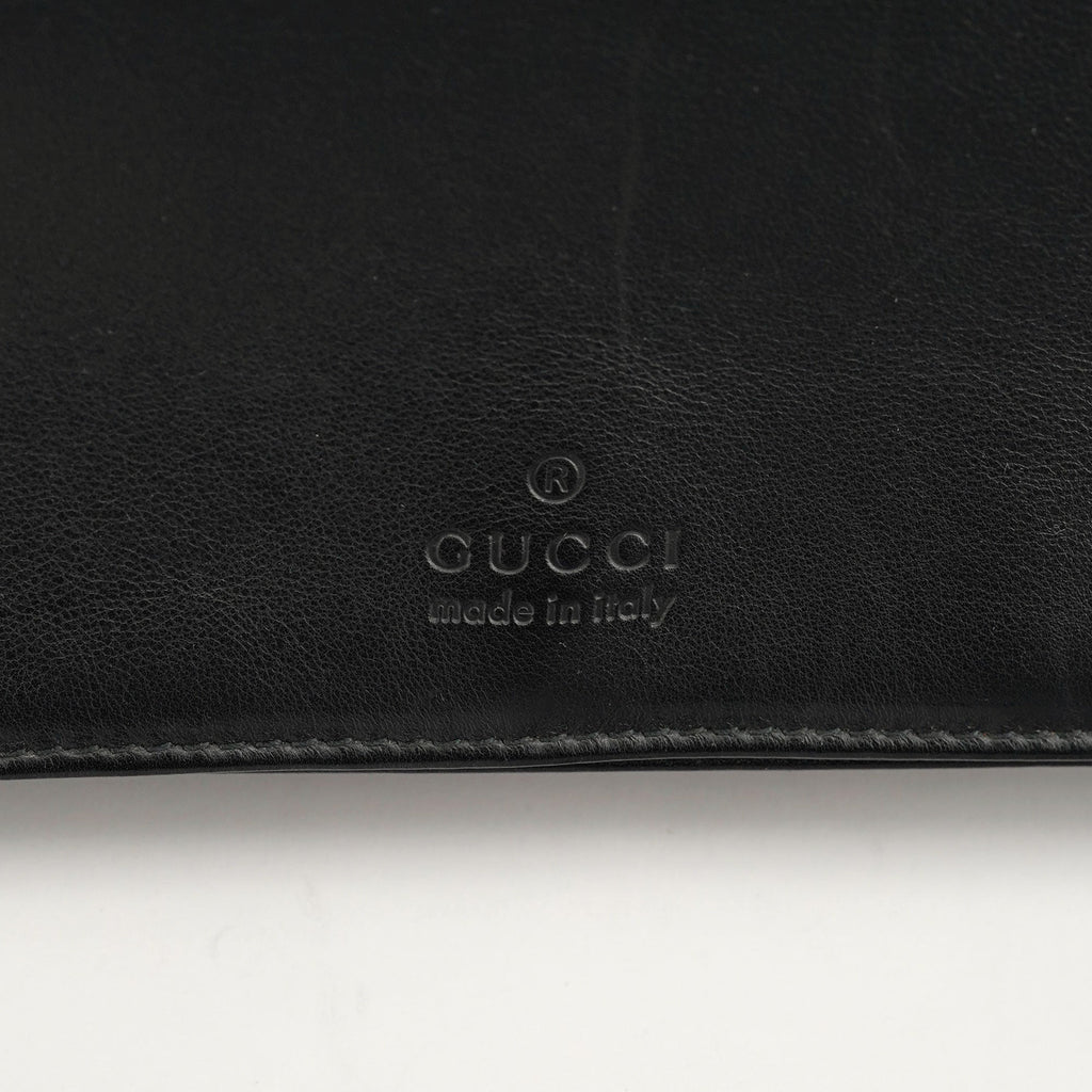 Black Calfskin Bamboo Flap Shoulder Bag