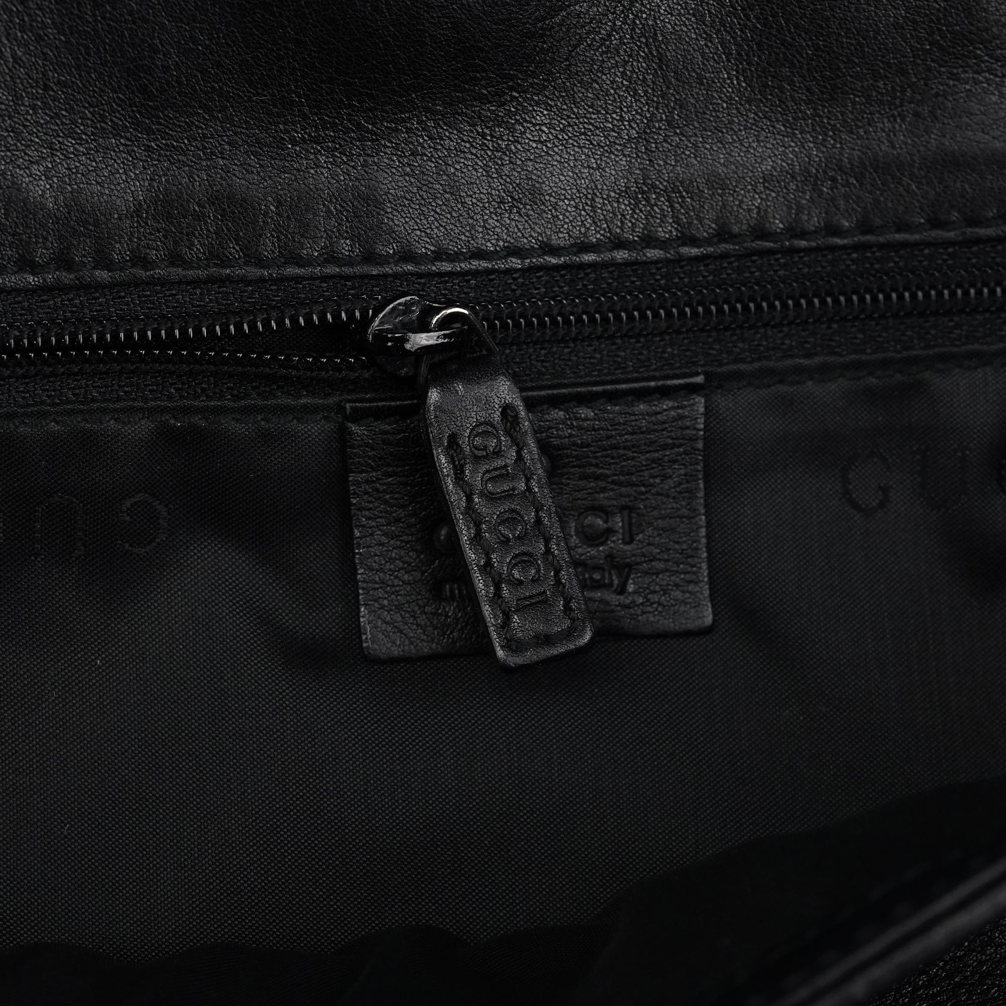 Black Calfskin Bamboo Flap Shoulder Bag