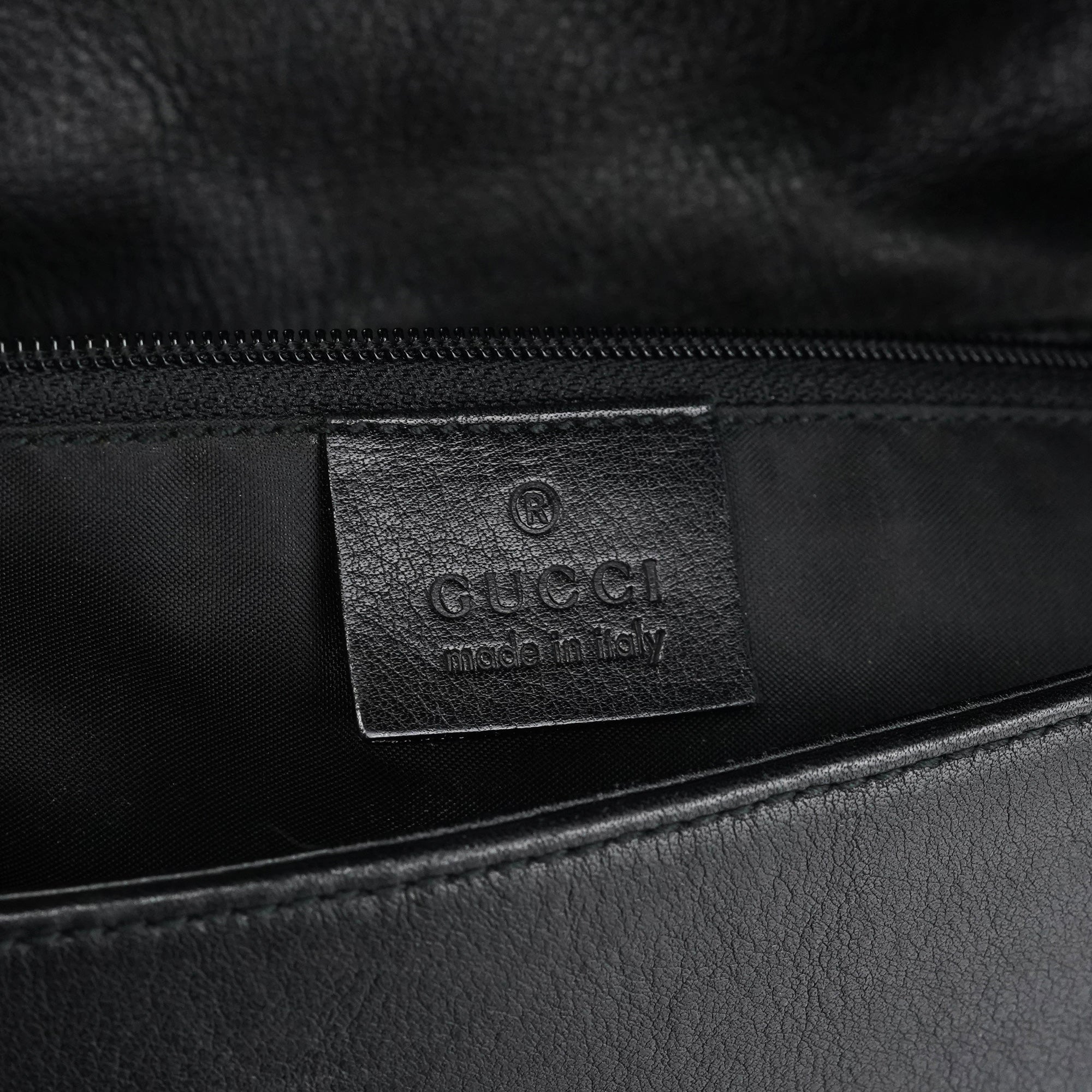 Black Calfskin Bamboo Flap Shoulder Bag