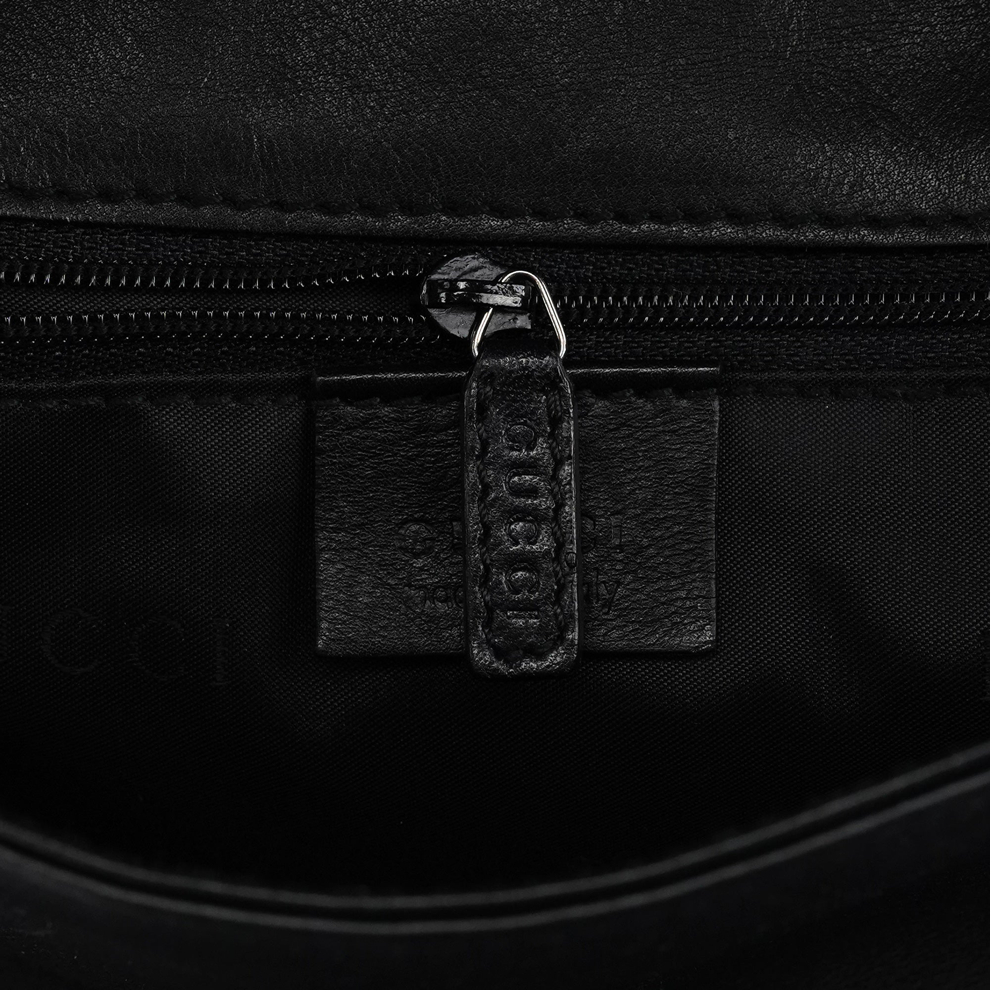 Black Calfskin Bamboo Flap Shoulder Bag