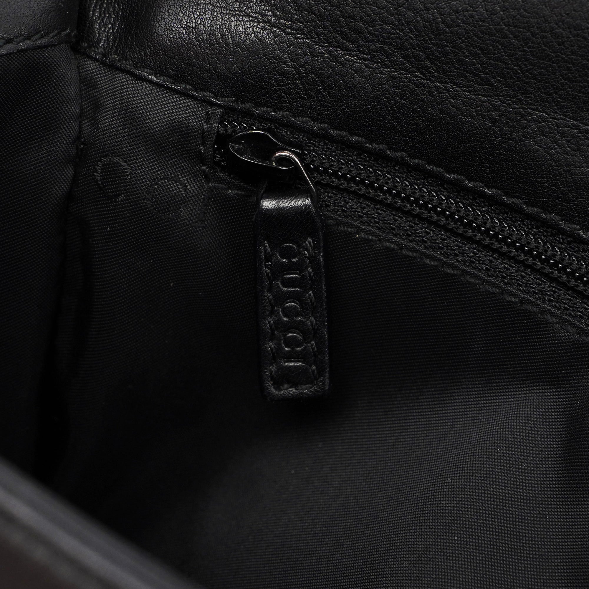 Black Calfskin Bamboo Flap Shoulder Bag