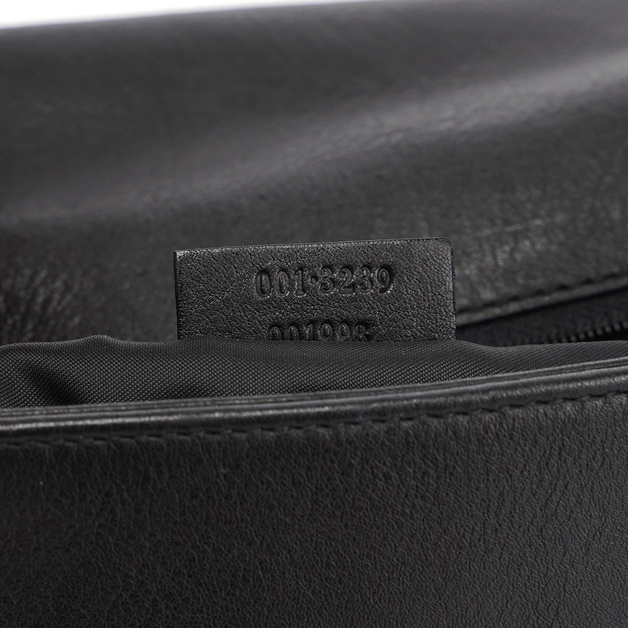 Black Calfskin Bamboo Flap Shoulder Bag