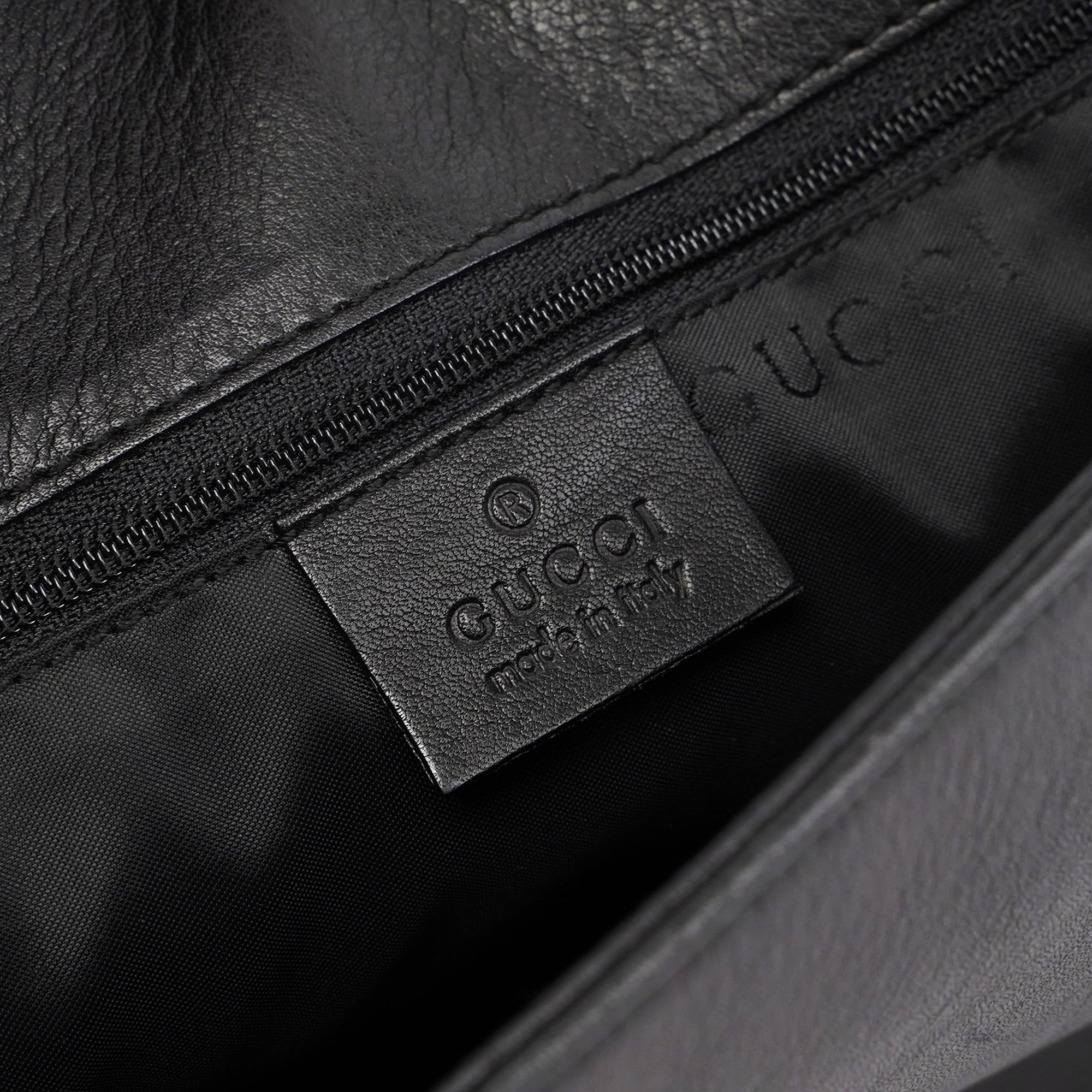 Black Calfskin Bamboo Flap Shoulder Bag