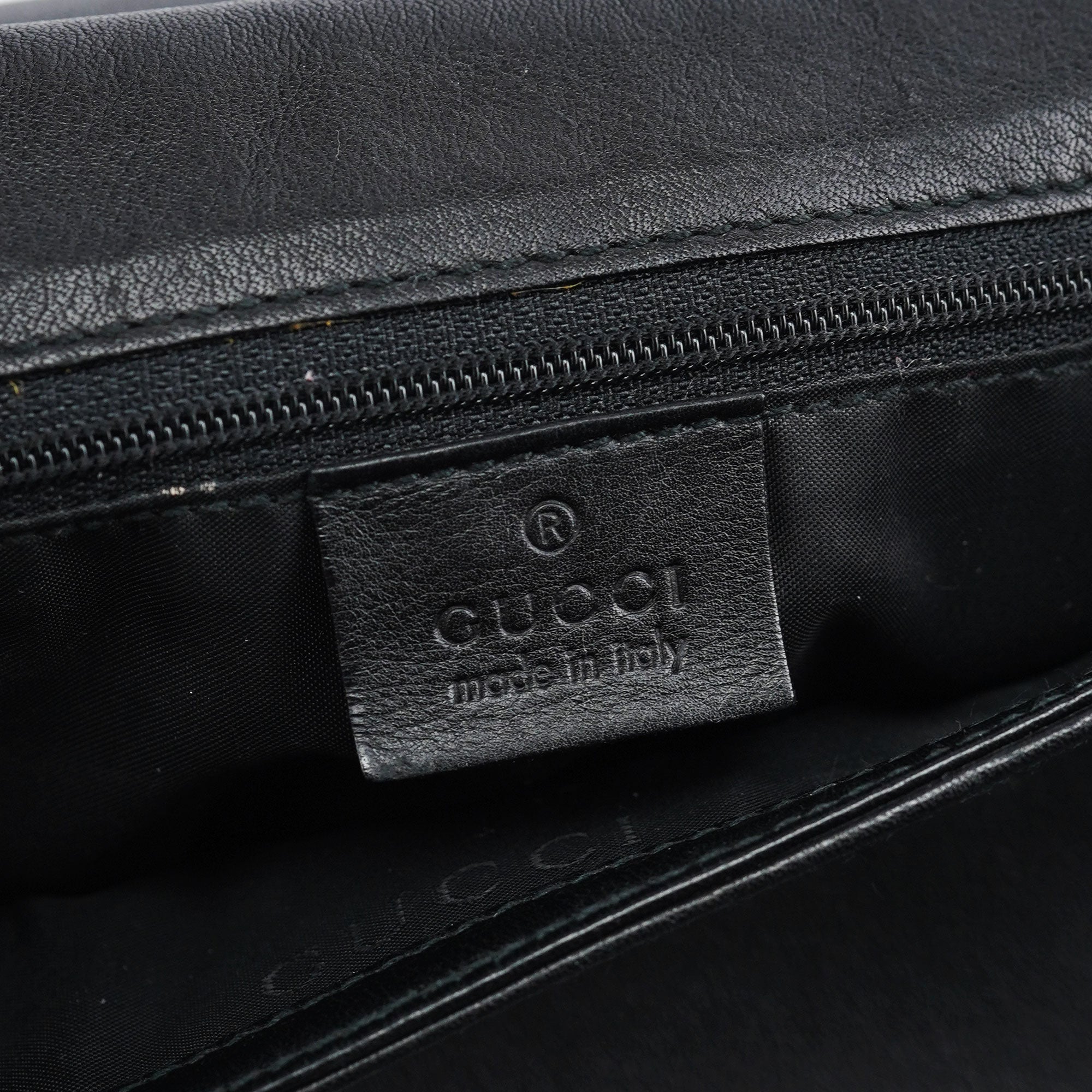 Black Calfskin Bamboo Flap Shoulder Bag