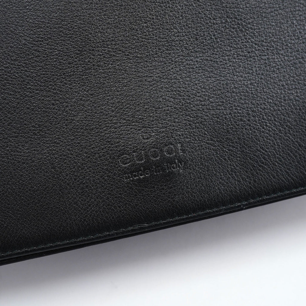 Black Calfskin Bamboo Flap Shoulder Bag