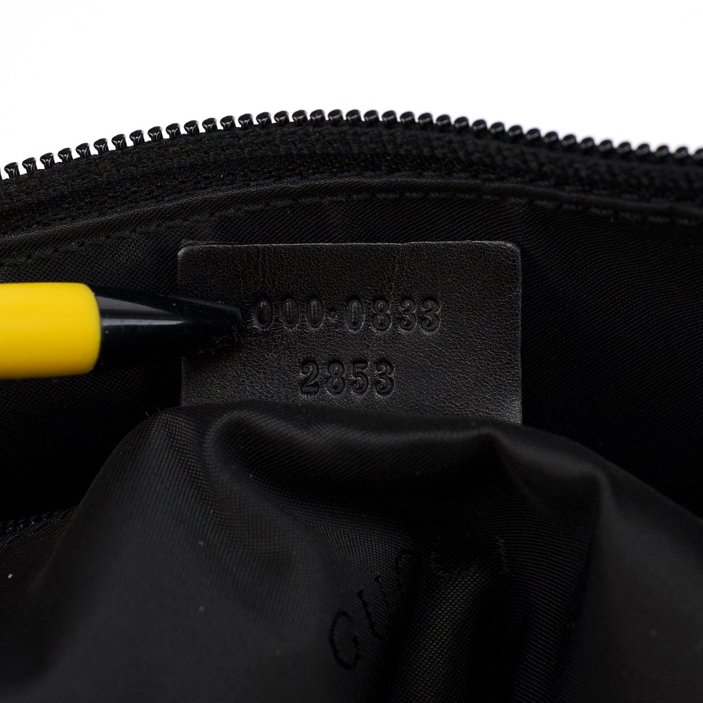 Black Calfskin Bamboo Shoulder Bag