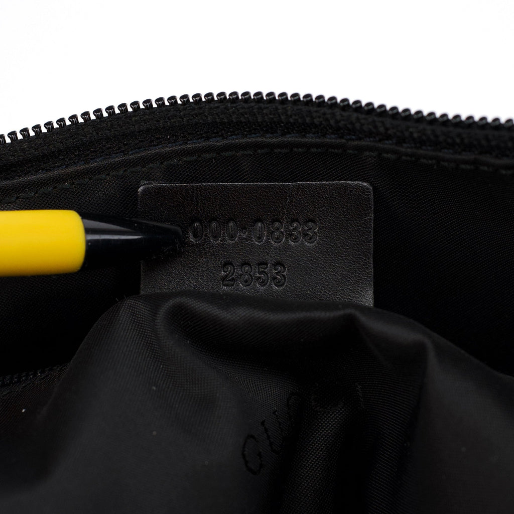 Black Calfskin Bamboo Shoulder Bag