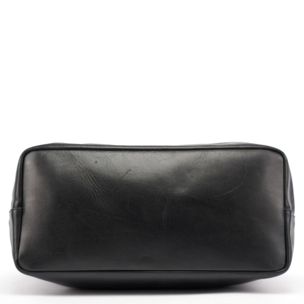 Black Calfskin Bamboo Shoulder Bag