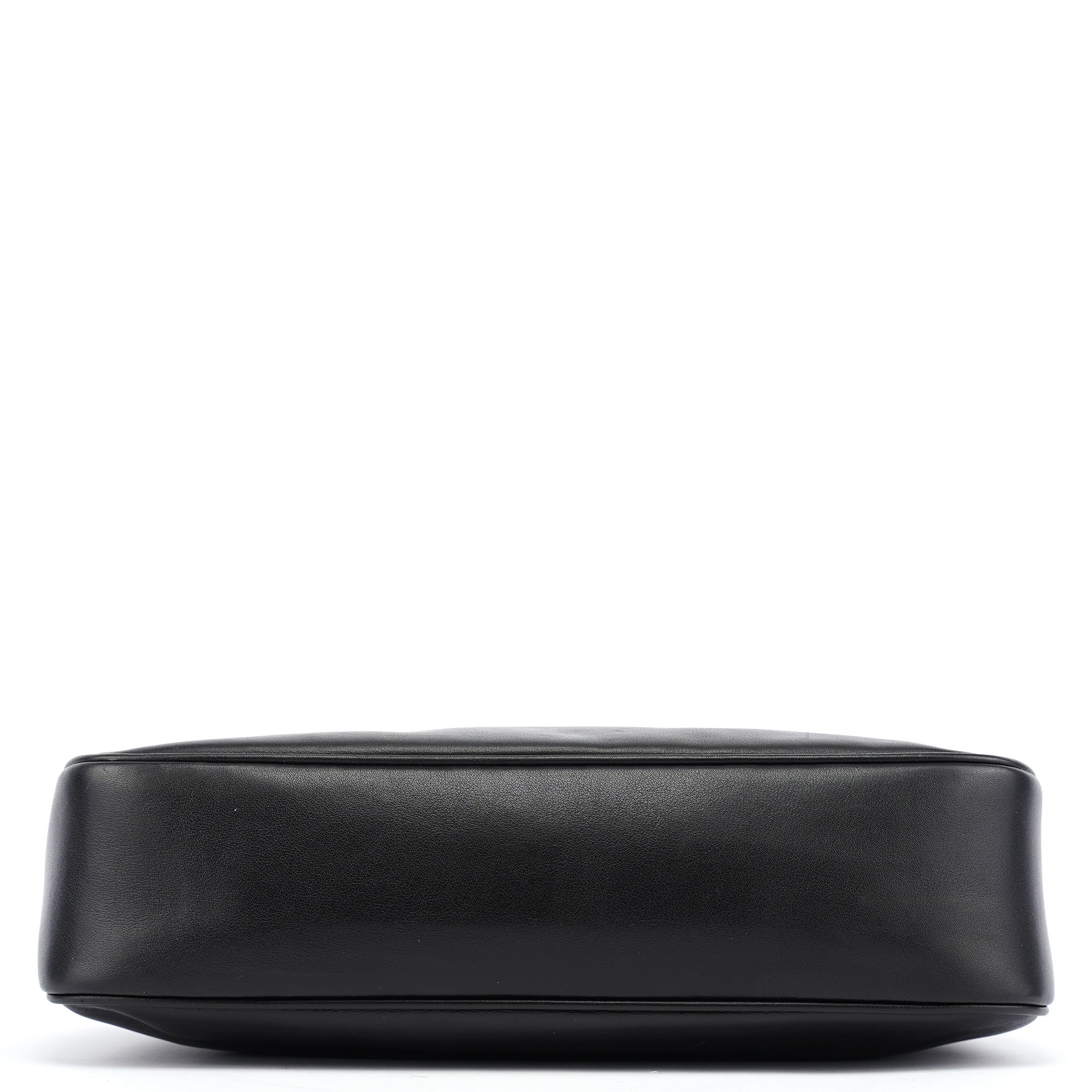 Black Calfskin Bamboo Shoulder Bag