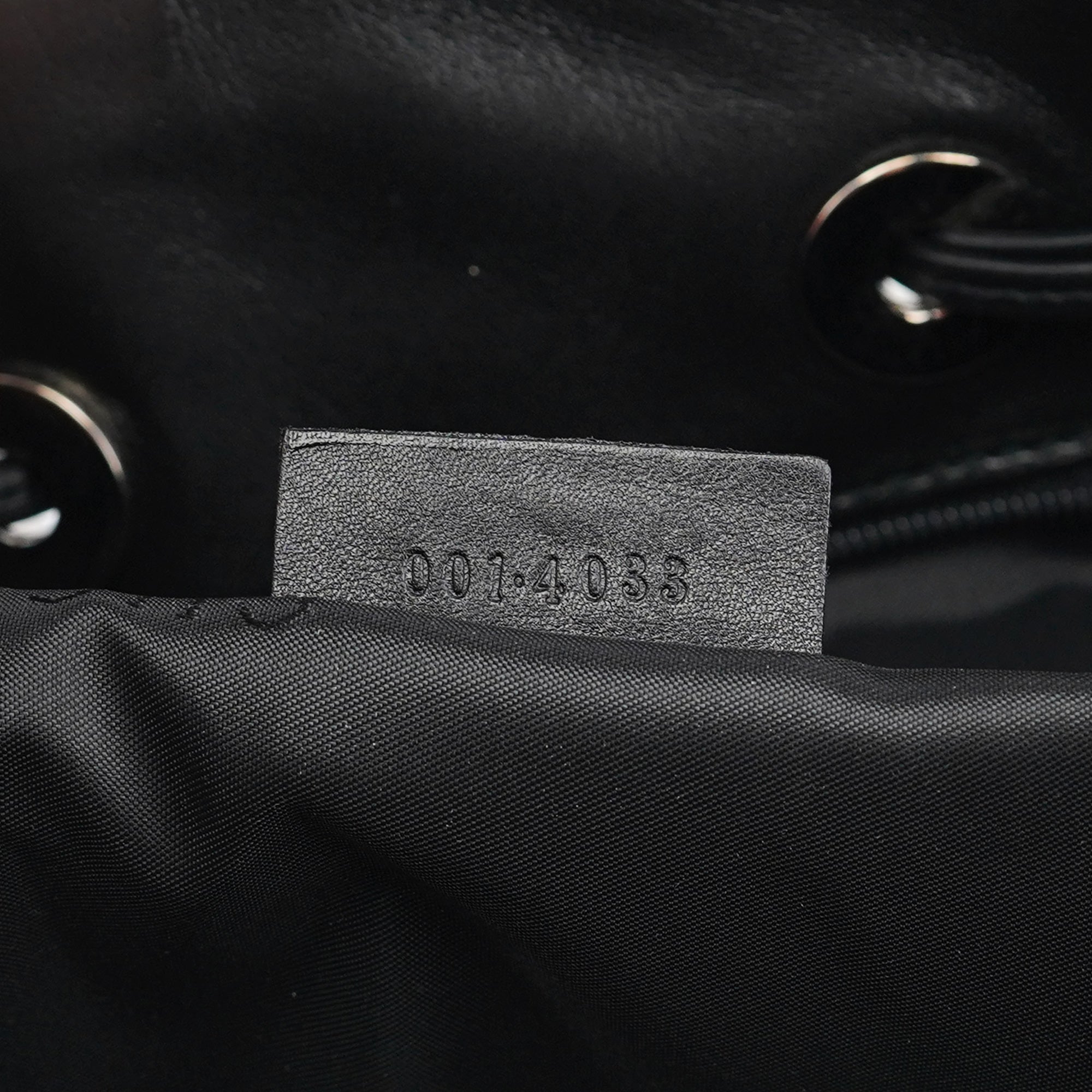 Black Calfskin Bamboo Shoulder Bag