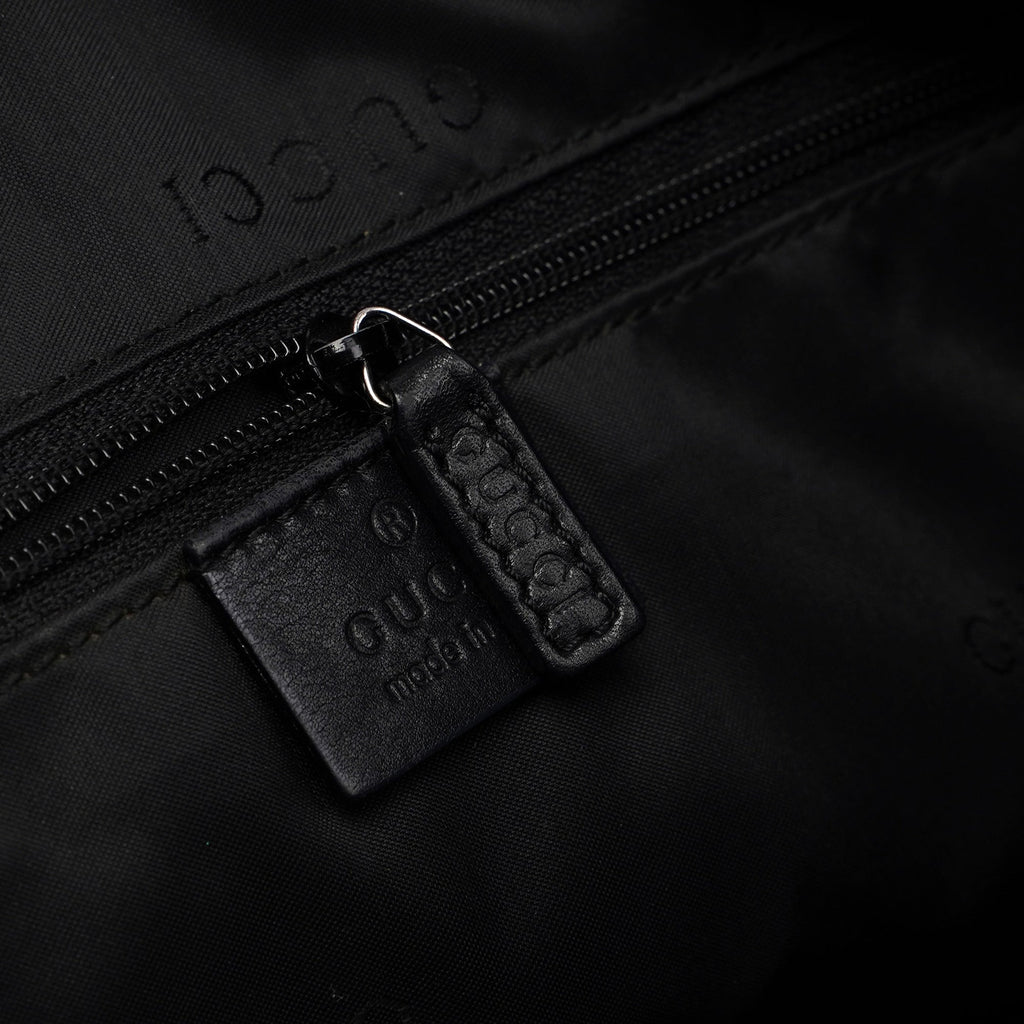 Black Calfskin Bamboo Shoulder Bag