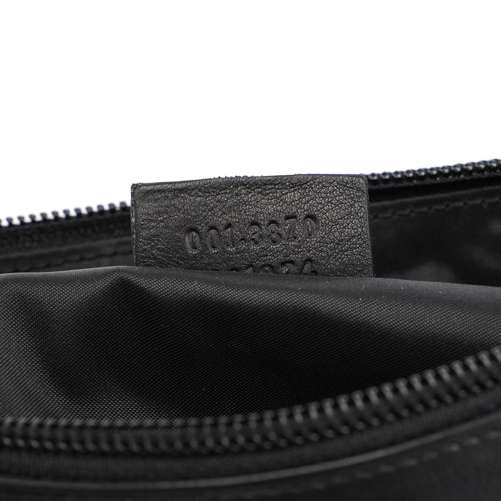 Black Calfskin Bamboo Shoulder Bag