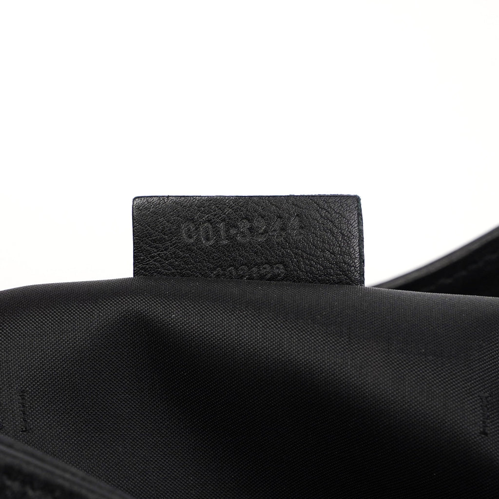 Black Calfskin Bamboo Shoulder Bag