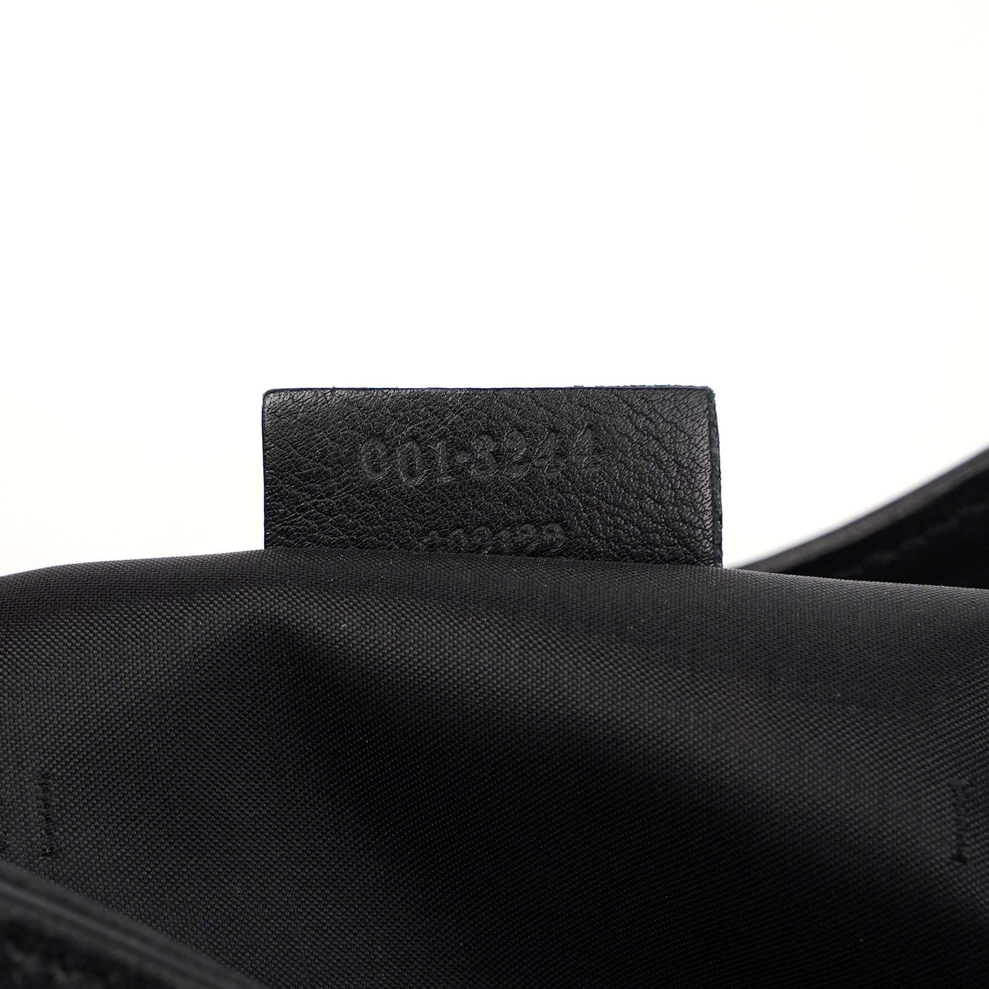 Black Calfskin Bamboo Shoulder Bag