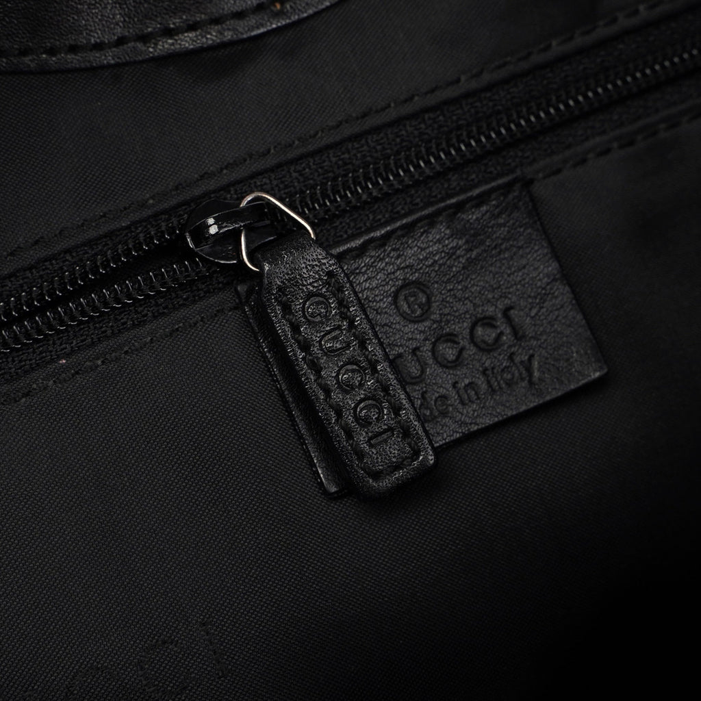 Black Calfskin Bamboo Shoulder Bag
