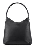 Black Calfskin Bamboo Shoulder Bag