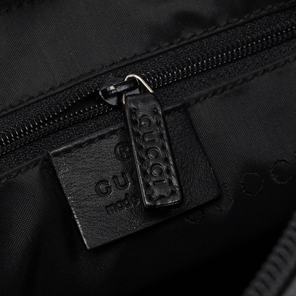 Black Calfskin Bamboo Shoulder Bag