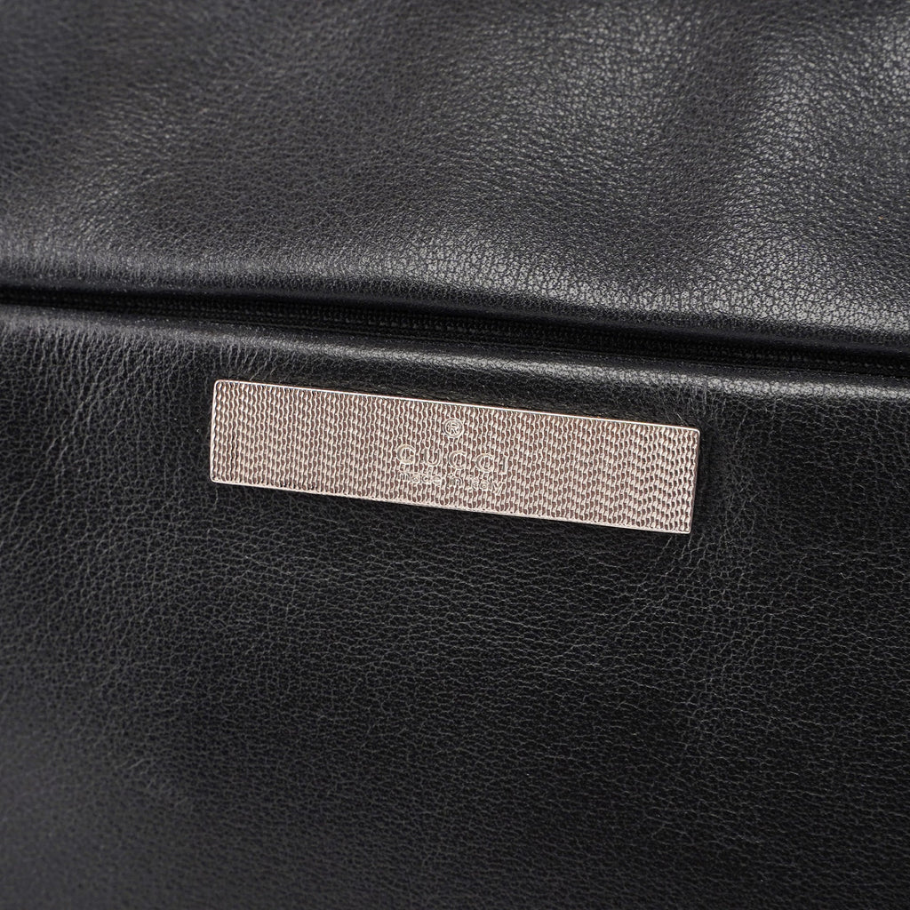 Black Calfskin Bamboo Shoulder Bag