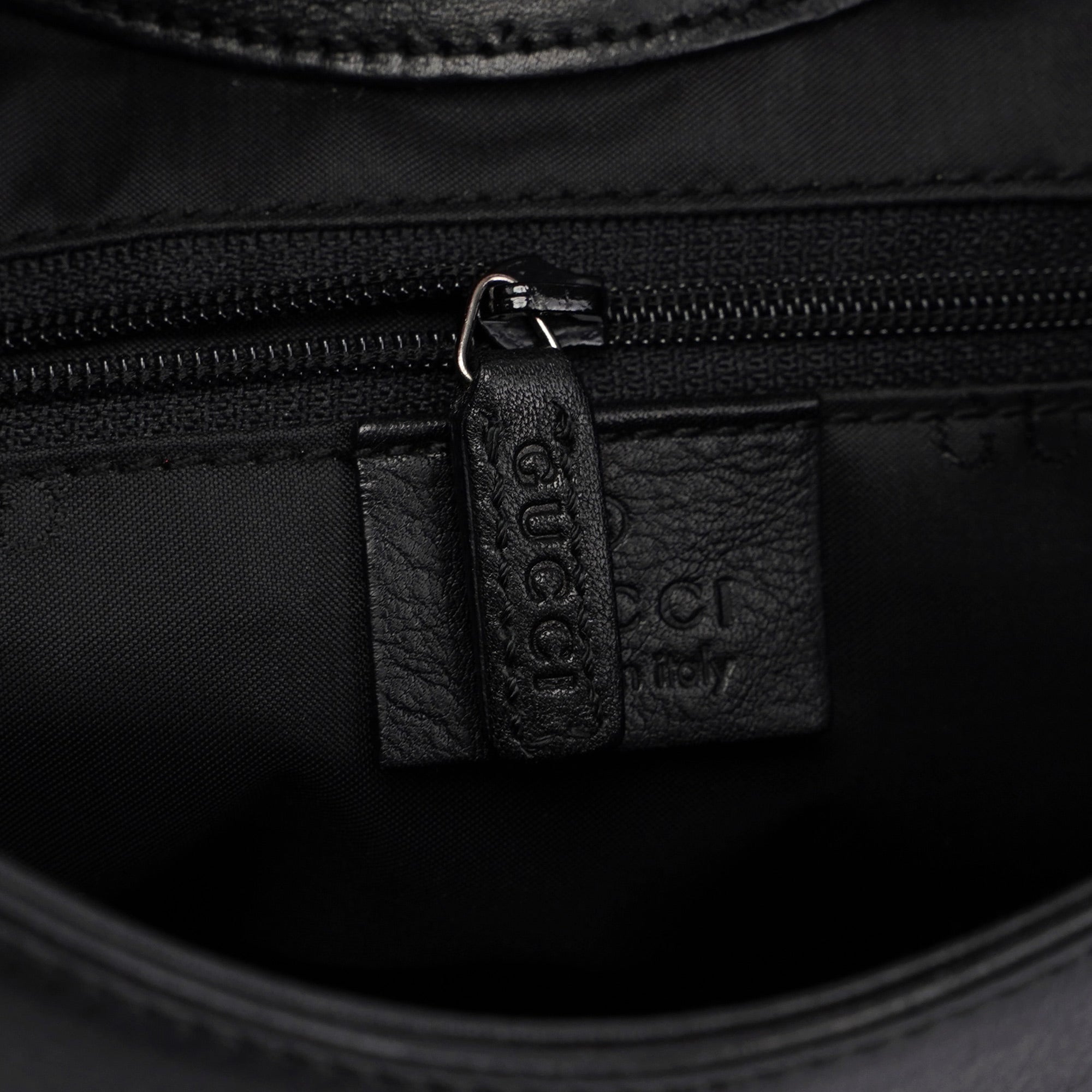 Black Calfskin Bamboo Shoulder Bag