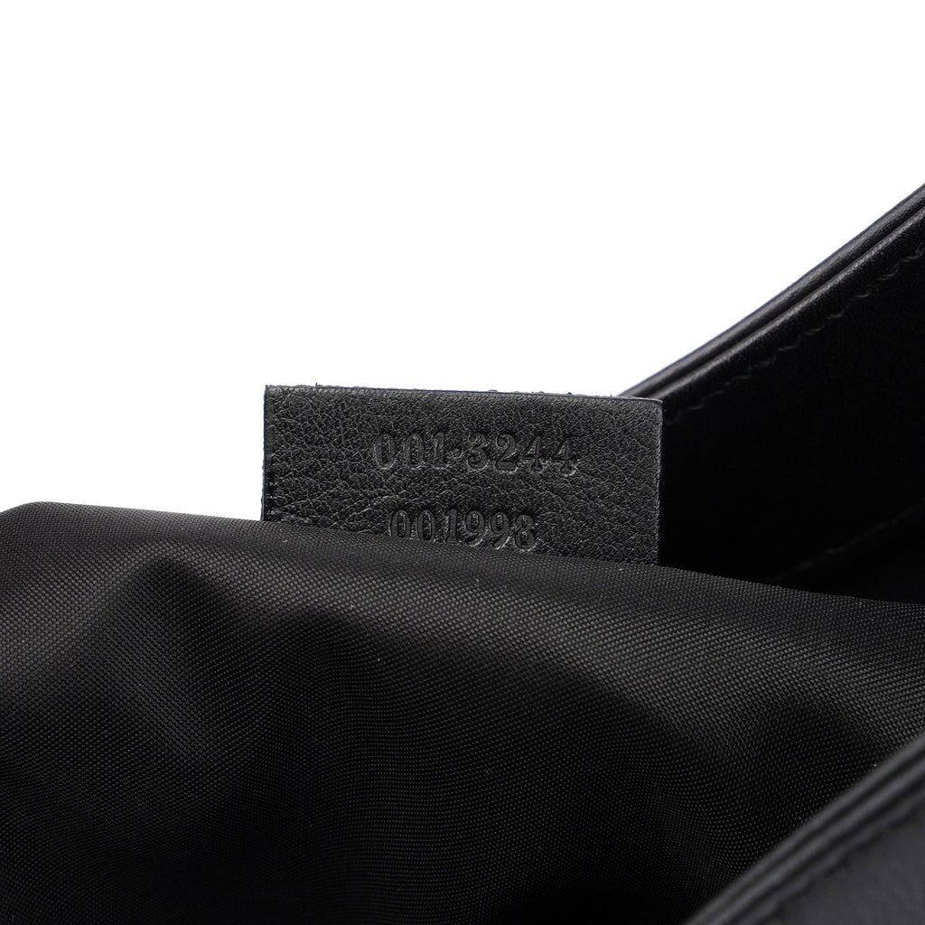 Black Calfskin Bamboo Shoulder Bag