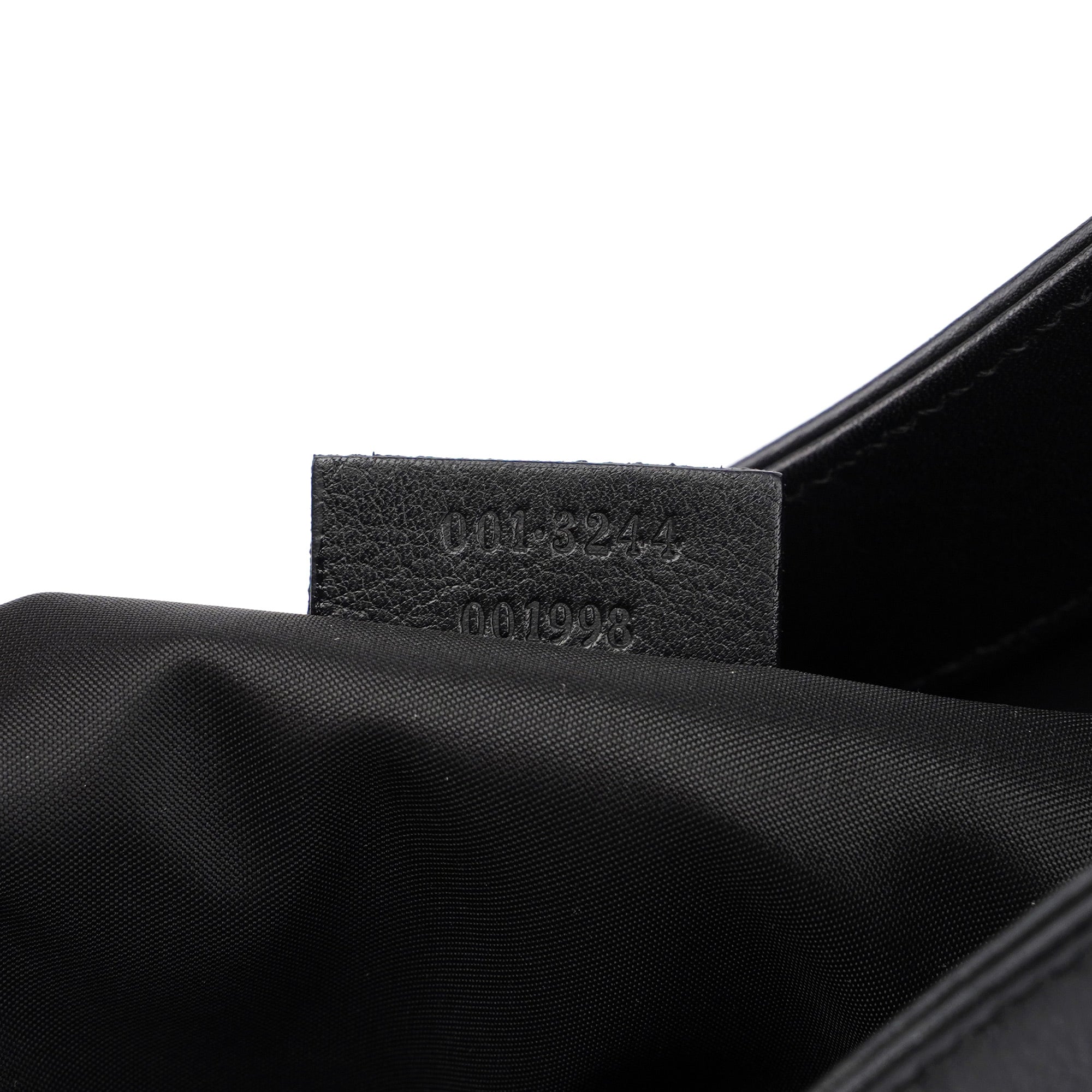Black Calfskin Bamboo Shoulder Bag