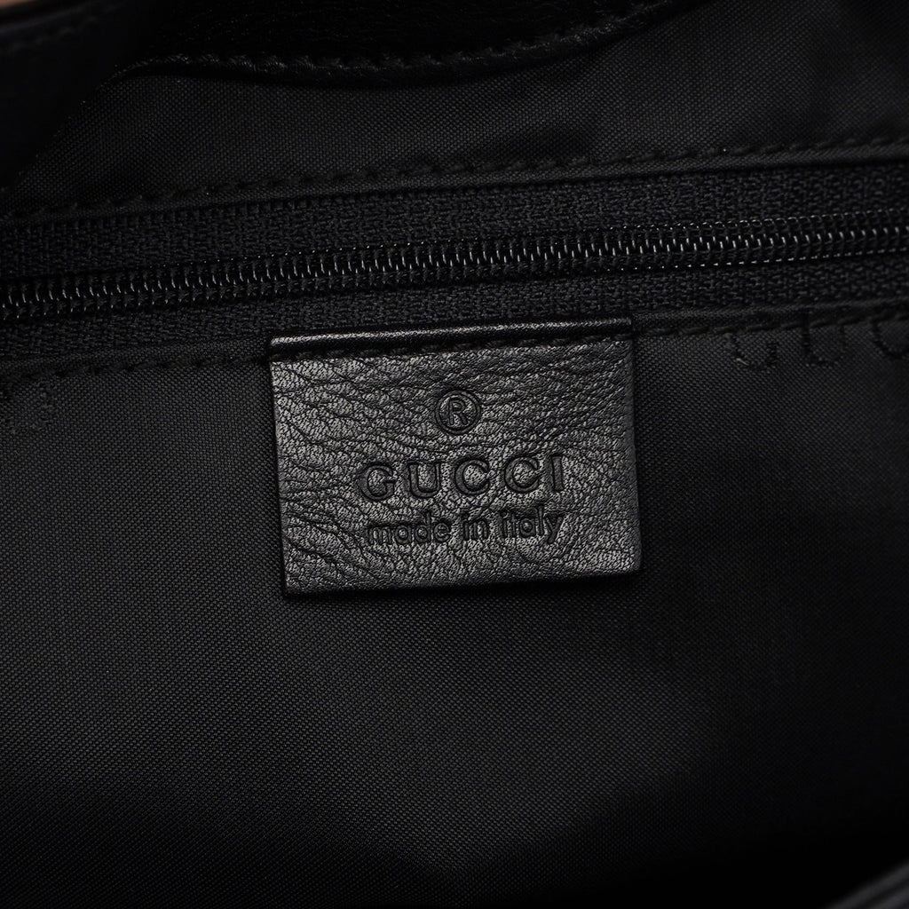 Black Calfskin Bamboo Shoulder Bag