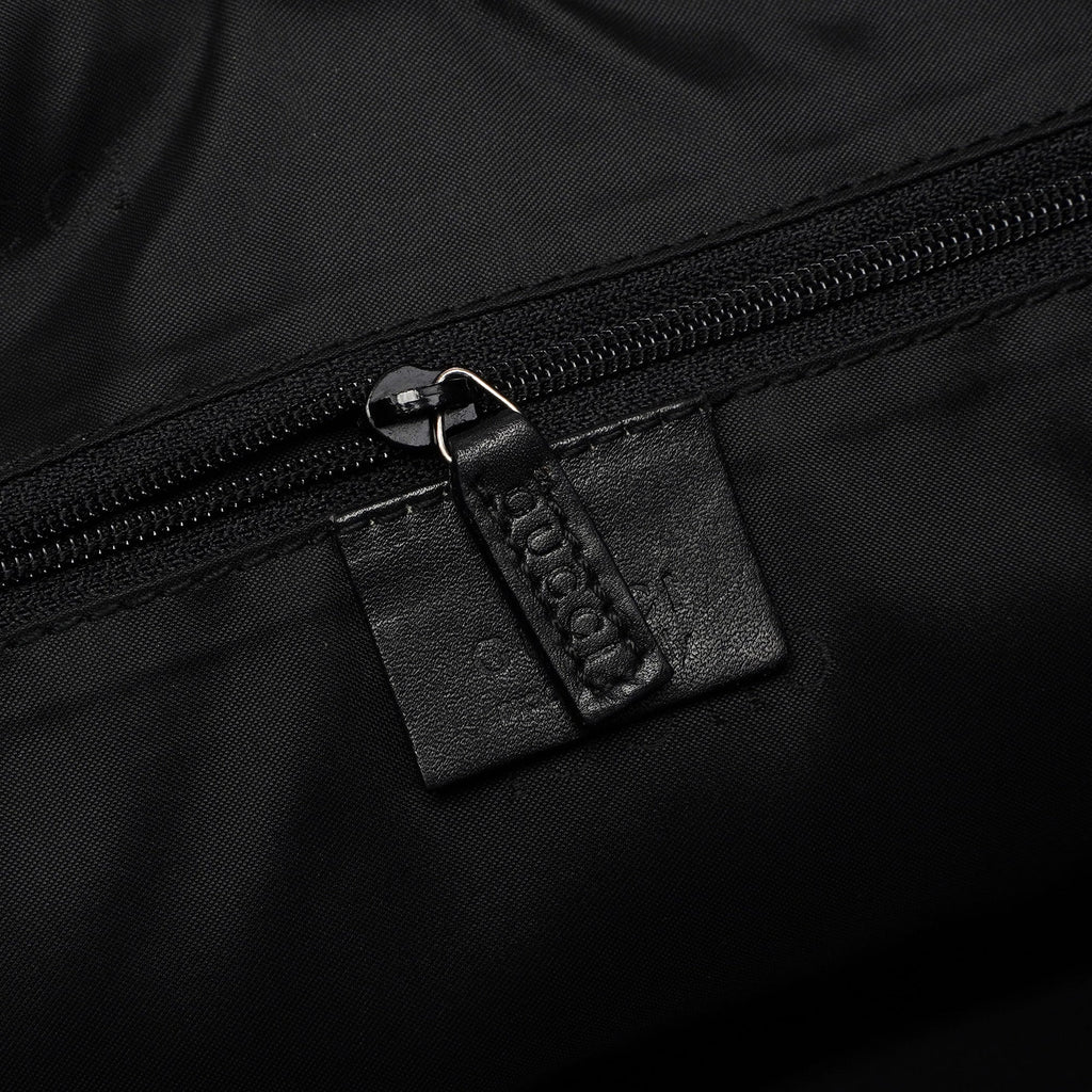 Black Calfskin Bamboo Shoulder Bag