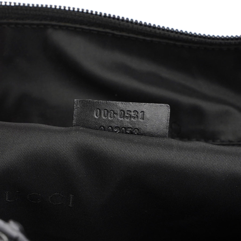 Black Calfskin Bamboo Shoulder Bag