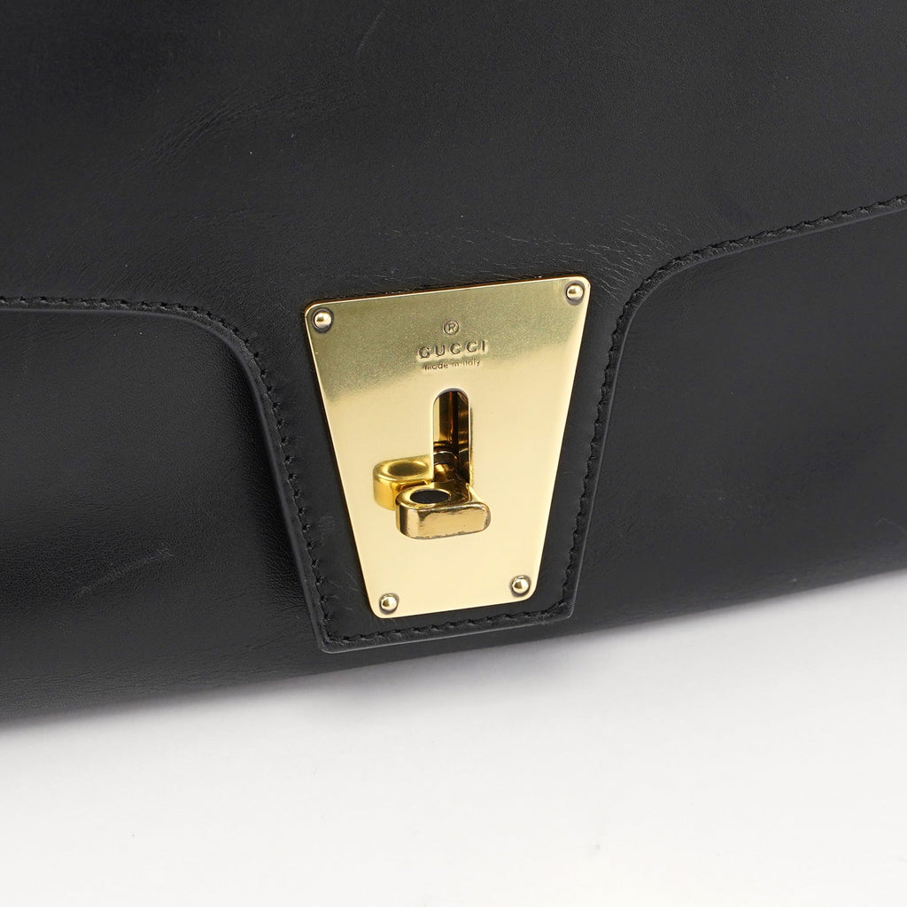 Black Calfskin Buckle Closure Bag