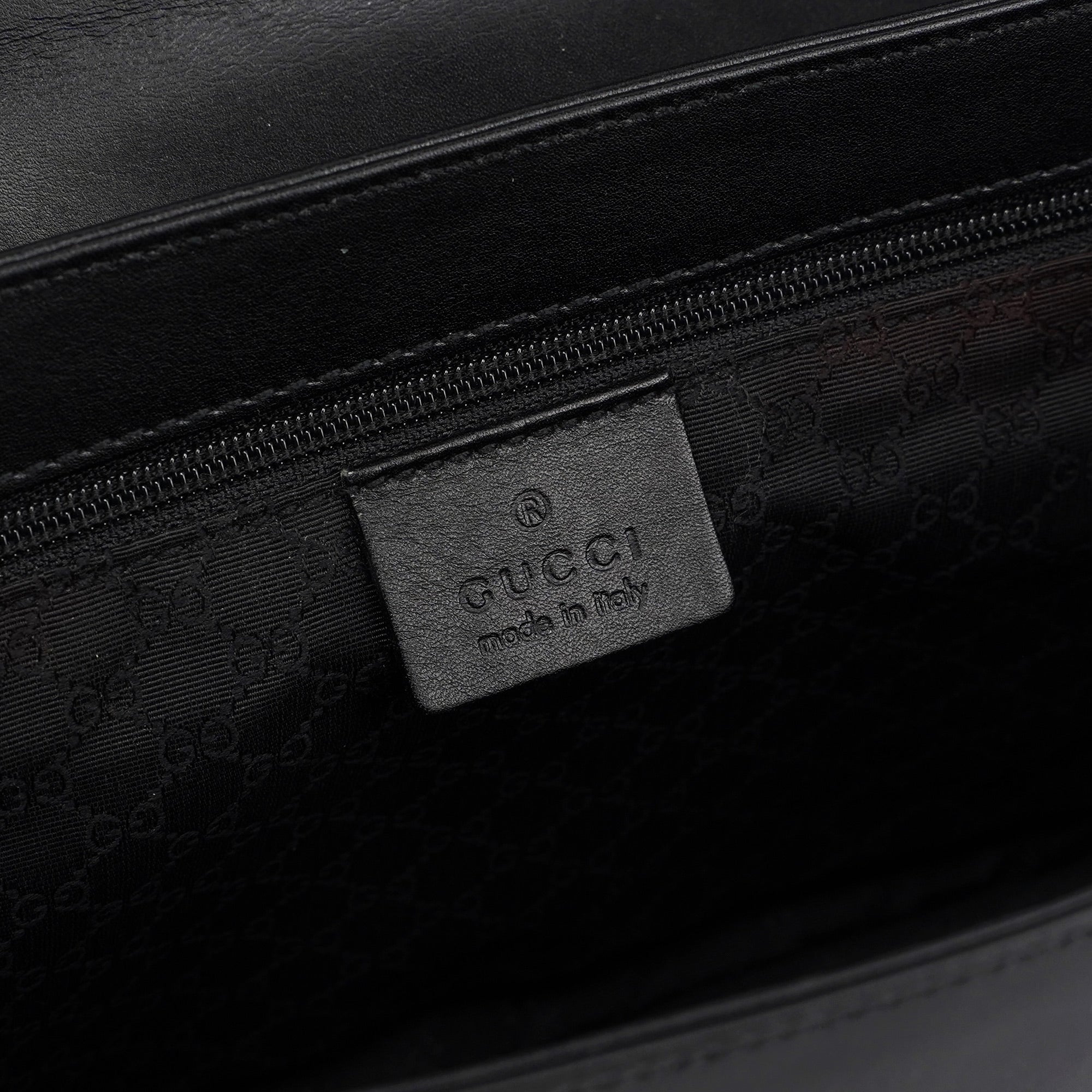 Black Calfskin Buckle Closure Bag