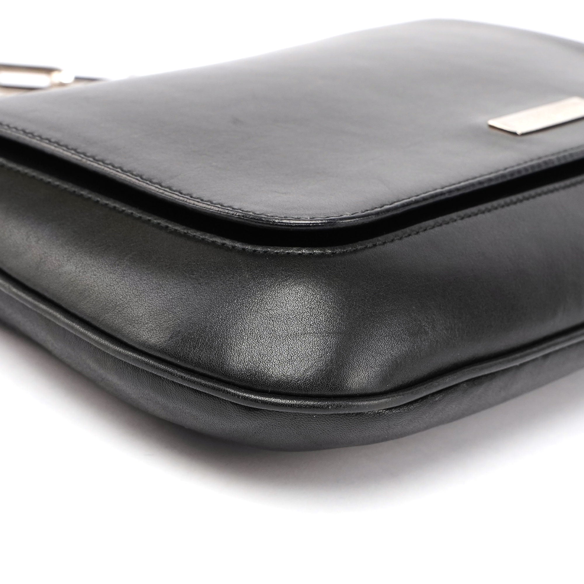 Black Calfskin Chain Bag
