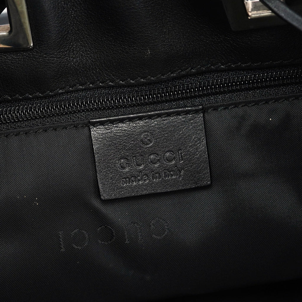 Black Calfskin Drawstring Chain Shoulder Bag
