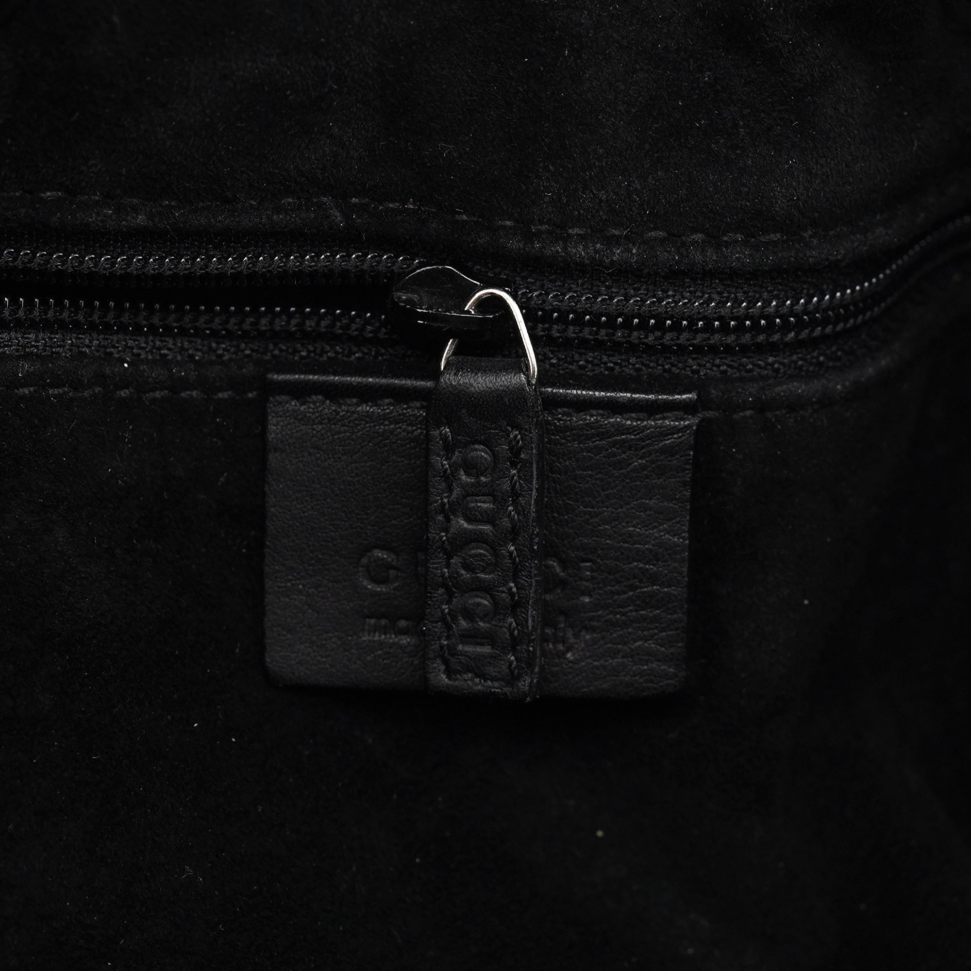 Black Calfskin Drawstring Shoulder Bag