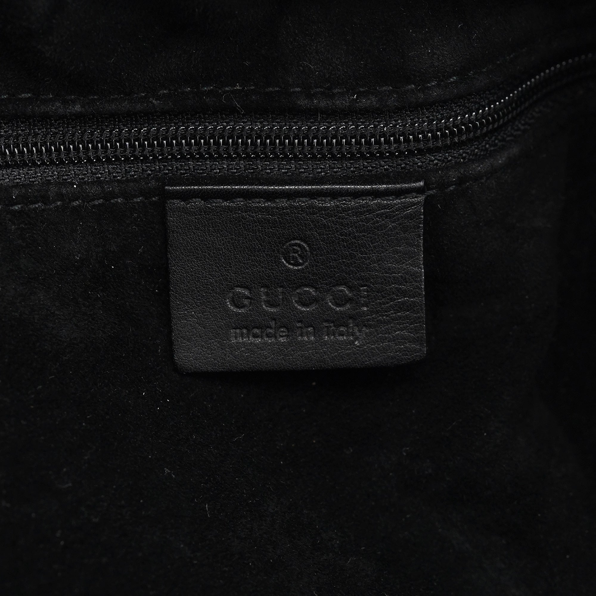 Black Calfskin Drawstring Shoulder Bag