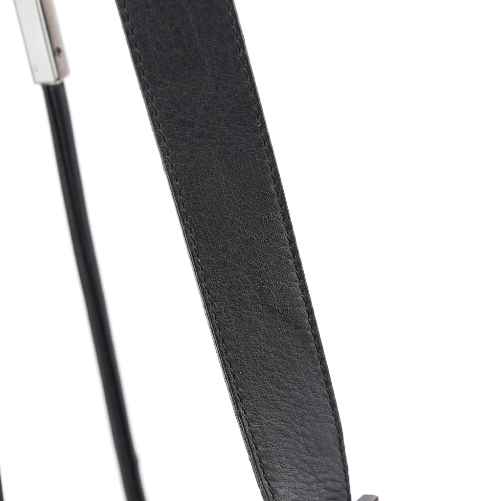 Black Calfskin Drawstring Shoulder Bag