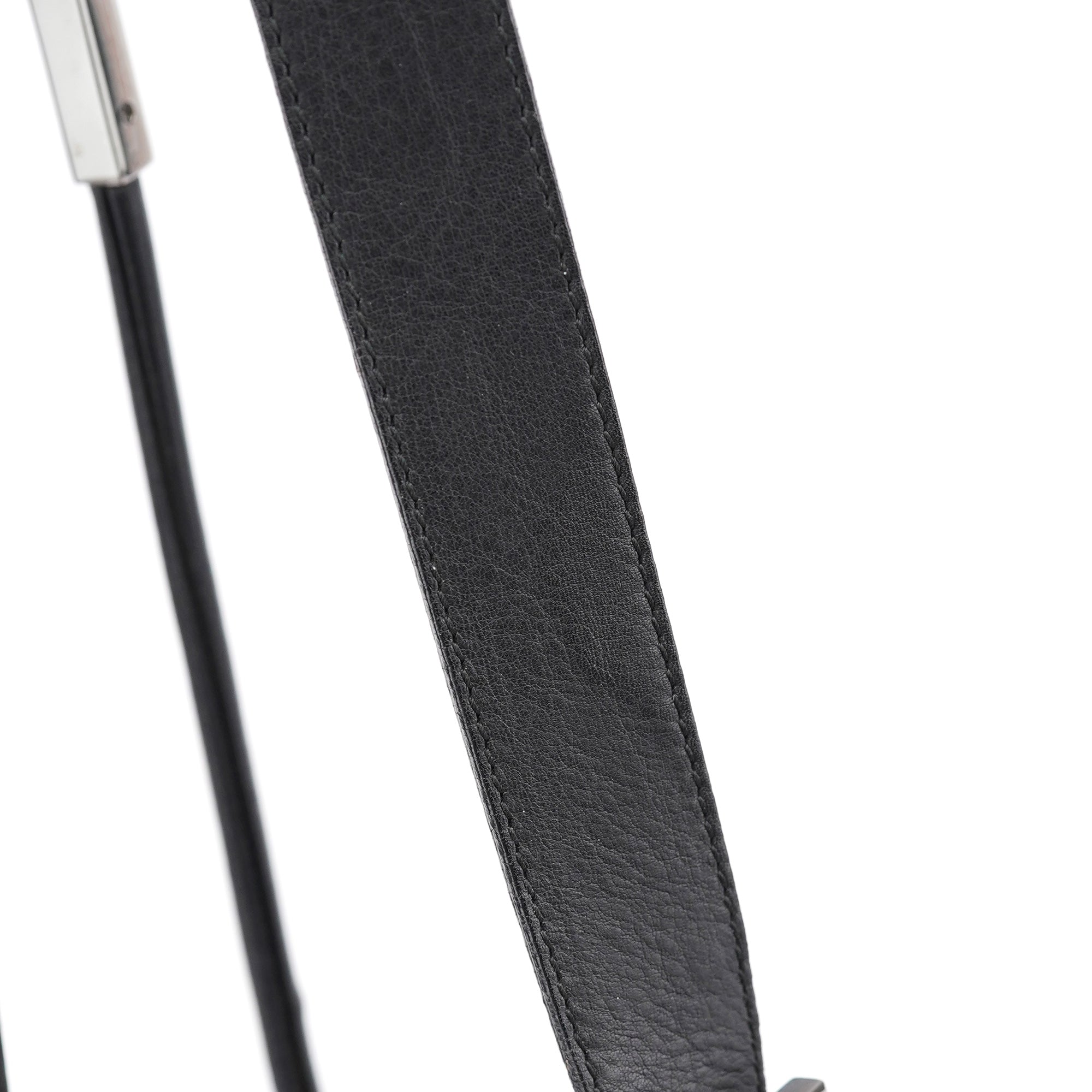 Black Calfskin Drawstring Shoulder Bag