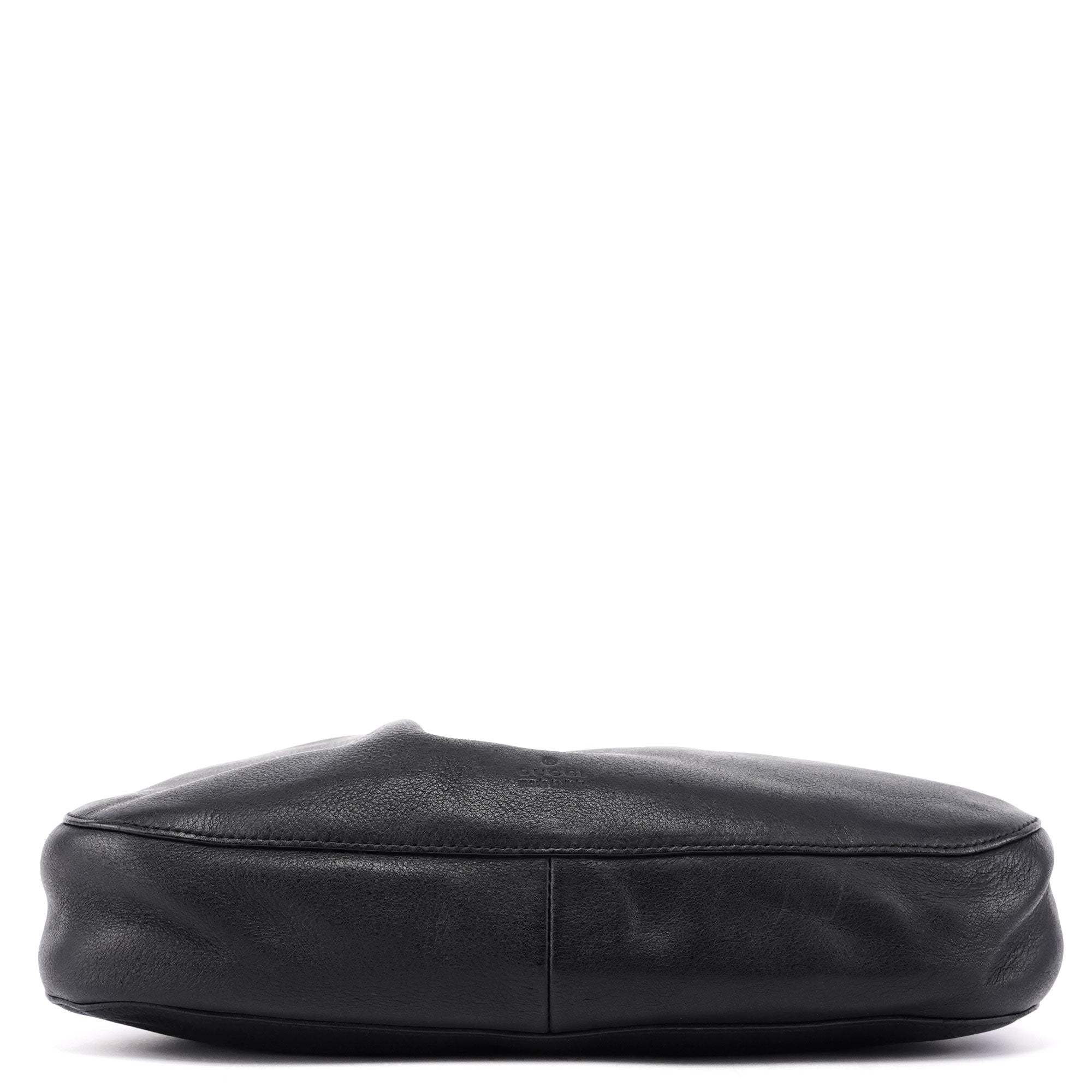 Black Calfskin Drawstring Shoulder Bag