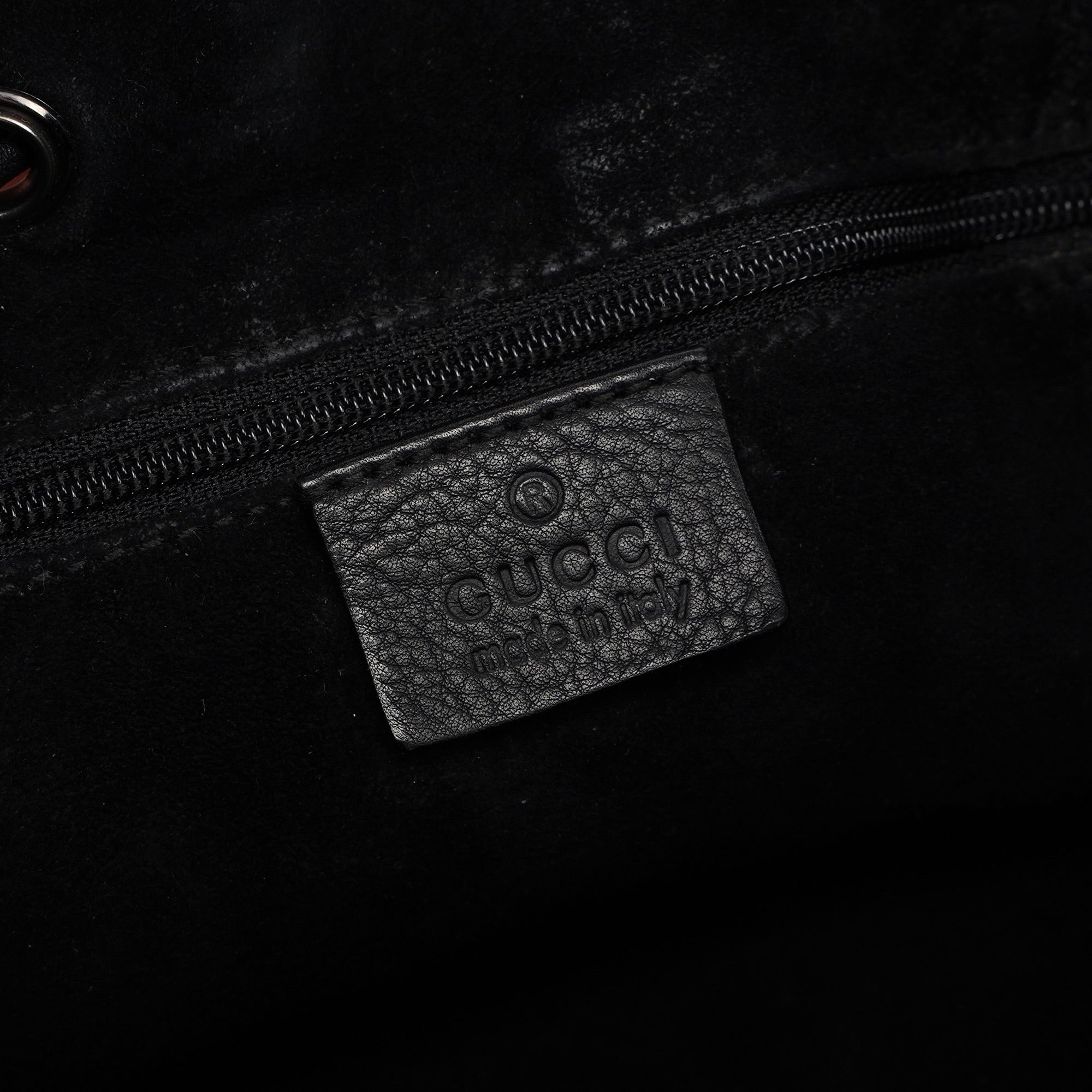 Black Calfskin Drawstring Shoulder Bag