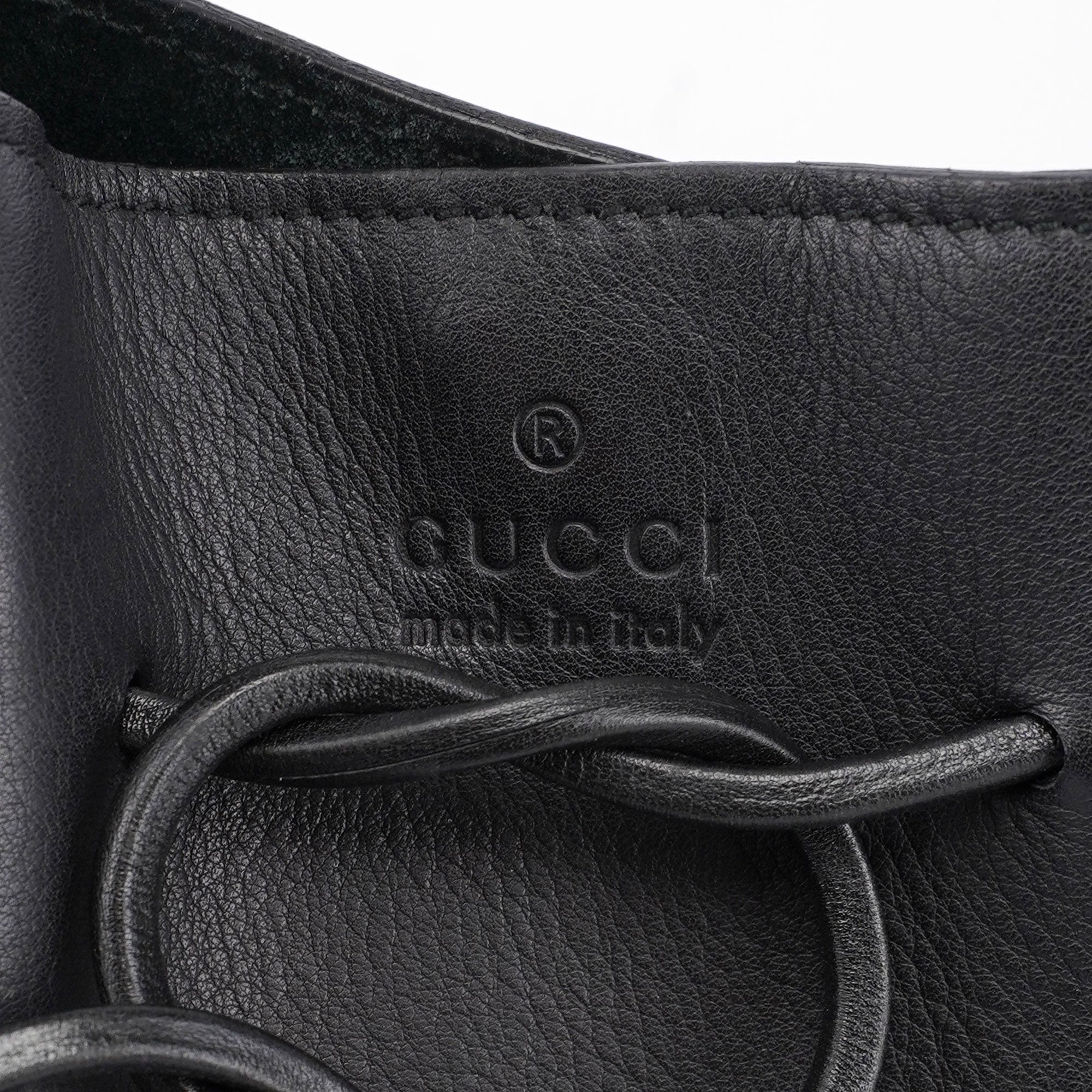 Black Calfskin Drawstring Tote