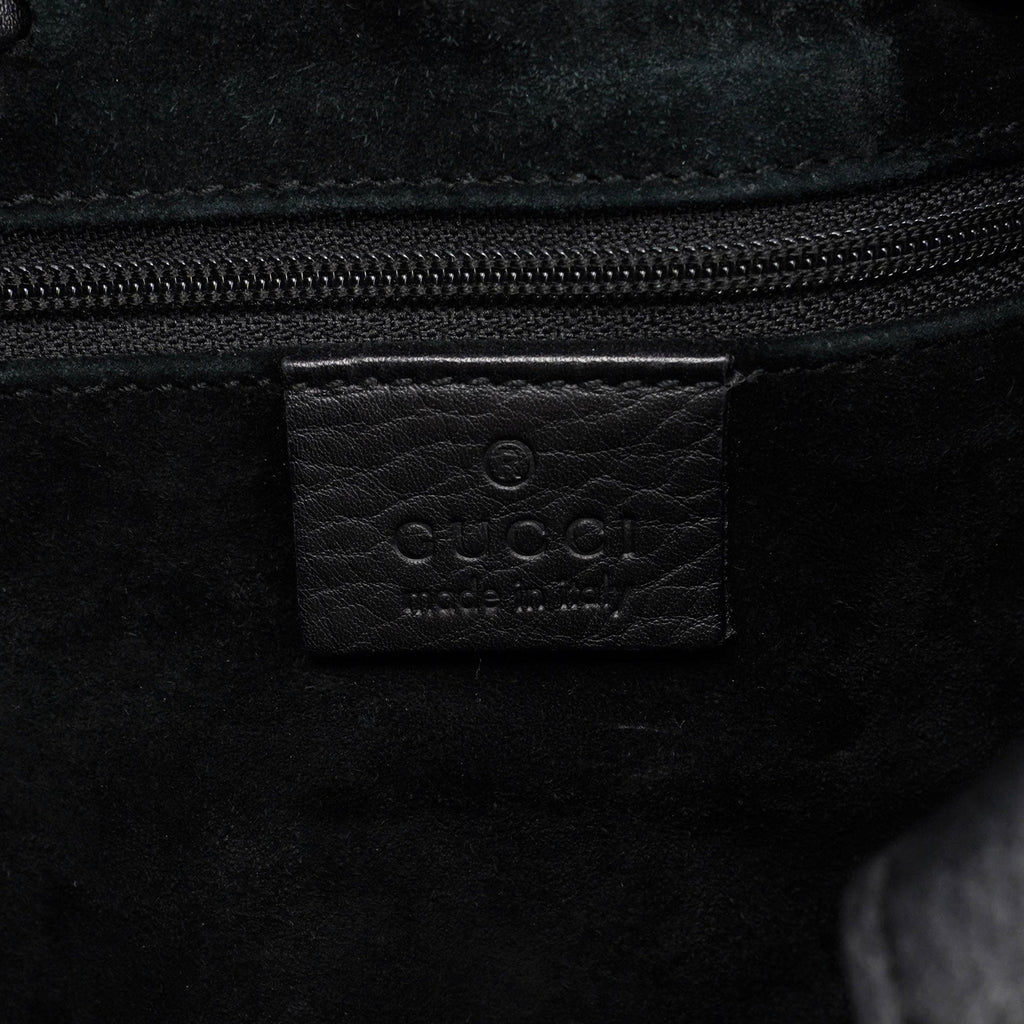 Black Calfskin Drawstring Tote