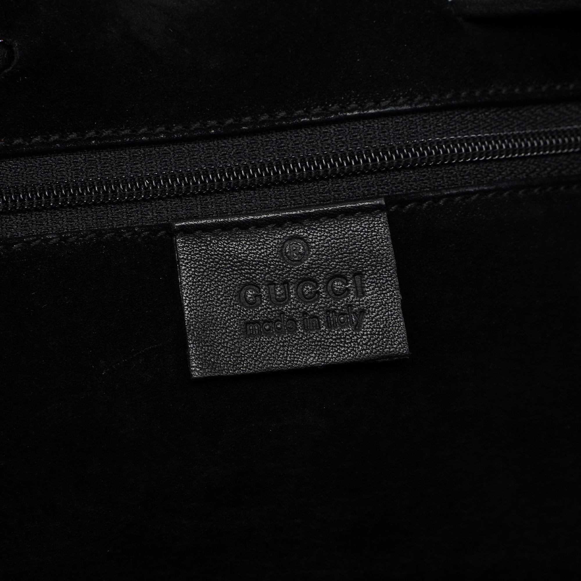 Black Calfskin Drawstring Tote Bag